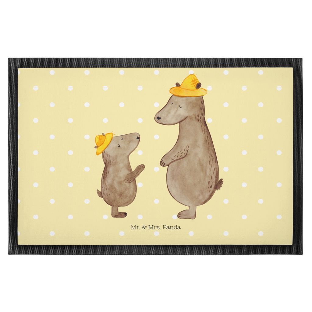 Fußmatte Bären mit Hut Bär, Bären, Vater, Papa, Vatertag, Papi, Paps, Dad, Daddy, Lieblingsmensch, Sohn, Söhne, Kind, Kinder, Vater-Sohn, Familie, Family, Vorbild Türvorleger, Schmutzmatte, Fußabtreter, Matte, Schmutzfänger, Fußabstreifer, Schmutzfangmatte, Türmatte, Motivfußmatte,  Haustürmatte, Vorleger  Familie, Vatertag, Muttertag, Bruder, Schwester, Mama, Papa, Oma, Opa