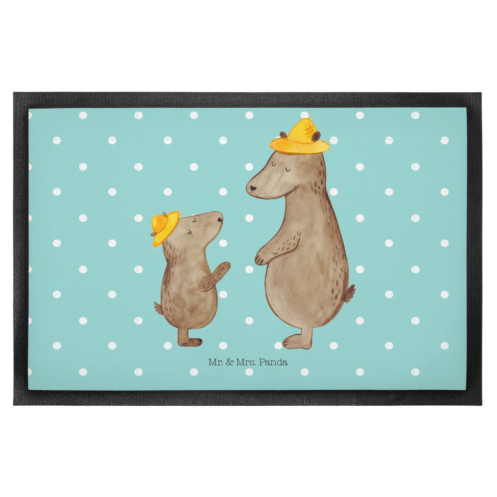 Fußmatte Bären mit Hut Bär, Bären, Vater, Papa, Vatertag, Papi, Paps, Dad, Daddy, Lieblingsmensch, Sohn, Söhne, Kind, Kinder, Vater-Sohn, Familie, Family, Vorbild Türvorleger, Schmutzmatte, Fußabtreter, Matte, Schmutzfänger, Fußabstreifer, Schmutzfangmatte, Türmatte, Motivfußmatte,  Haustürmatte, Vorleger  Familie, Vatertag, Muttertag, Bruder, Schwester, Mama, Papa, Oma, Opa