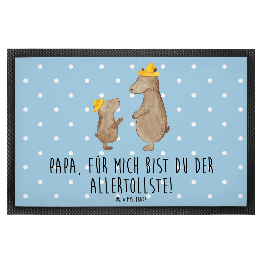 Fußmatte Bären mit Hut Bär, Bären, Vater, Papa, Vatertag, Papi, Paps, Dad, Daddy, Lieblingsmensch, Sohn, Söhne, Kind, Kinder, Vater-Sohn, Familie, Family, Vorbild Türvorleger, Schmutzmatte, Fußabtreter, Matte, Schmutzfänger, Fußabstreifer, Schmutzfangmatte, Türmatte, Motivfußmatte,  Haustürmatte, Vorleger  Familie, Vatertag, Muttertag, Bruder, Schwester, Mama, Papa, Oma, Opa