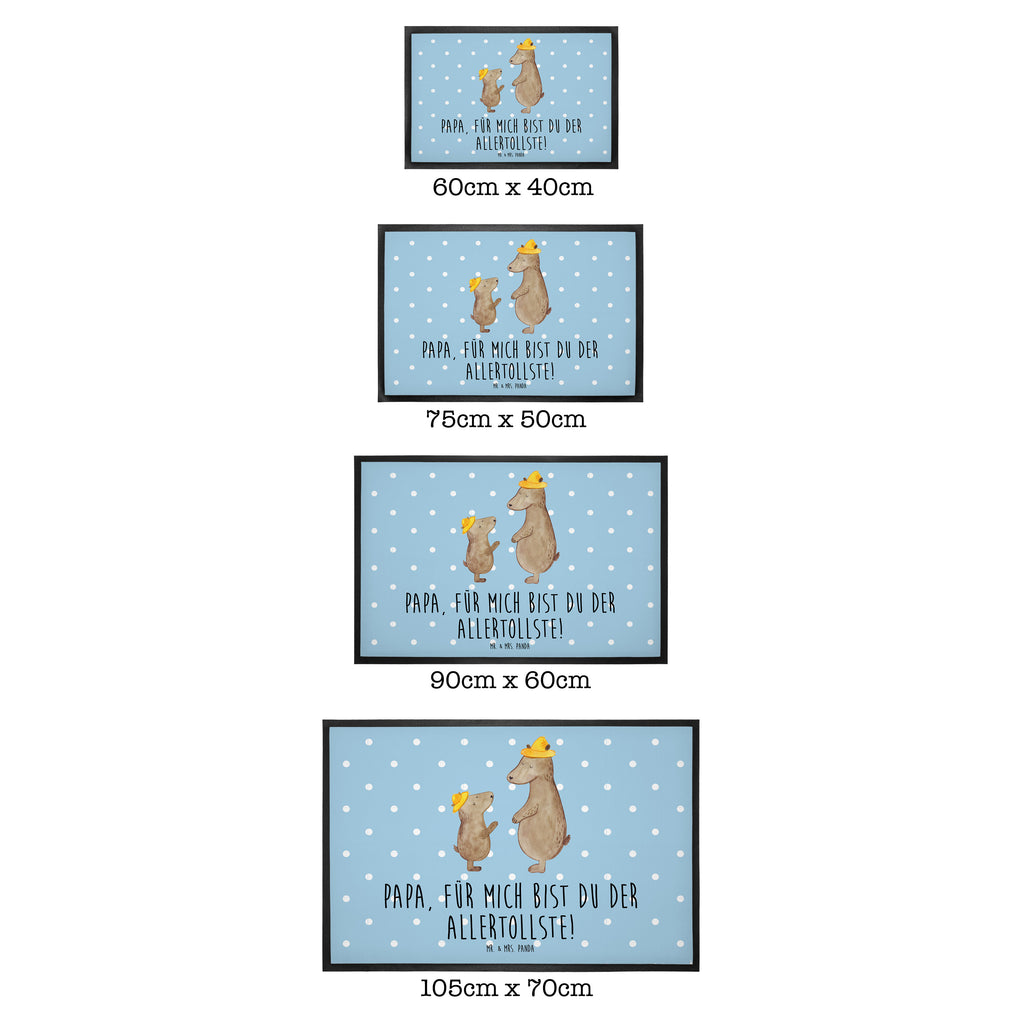 Fußmatte Bären mit Hut Bär, Bären, Vater, Papa, Vatertag, Papi, Paps, Dad, Daddy, Lieblingsmensch, Sohn, Söhne, Kind, Kinder, Vater-Sohn, Familie, Family, Vorbild Türvorleger, Schmutzmatte, Fußabtreter, Matte, Schmutzfänger, Fußabstreifer, Schmutzfangmatte, Türmatte, Motivfußmatte,  Haustürmatte, Vorleger  Familie, Vatertag, Muttertag, Bruder, Schwester, Mama, Papa, Oma, Opa