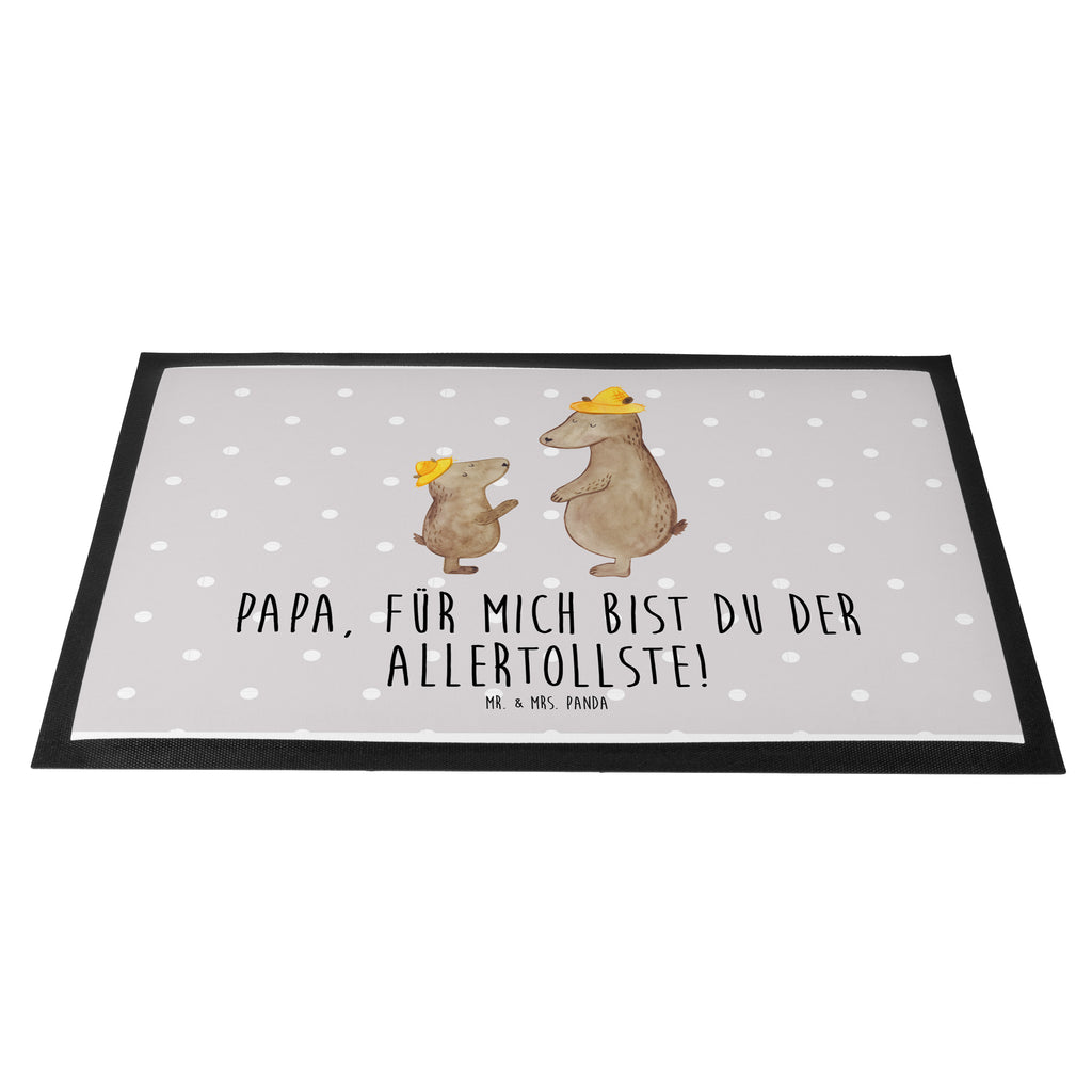 Fußmatte Bären mit Hut Bär, Bären, Vater, Papa, Vatertag, Papi, Paps, Dad, Daddy, Lieblingsmensch, Sohn, Söhne, Kind, Kinder, Vater-Sohn, Familie, Family, Vorbild Türvorleger, Schmutzmatte, Fußabtreter, Matte, Schmutzfänger, Fußabstreifer, Schmutzfangmatte, Türmatte, Motivfußmatte,  Haustürmatte, Vorleger  Familie, Vatertag, Muttertag, Bruder, Schwester, Mama, Papa, Oma, Opa