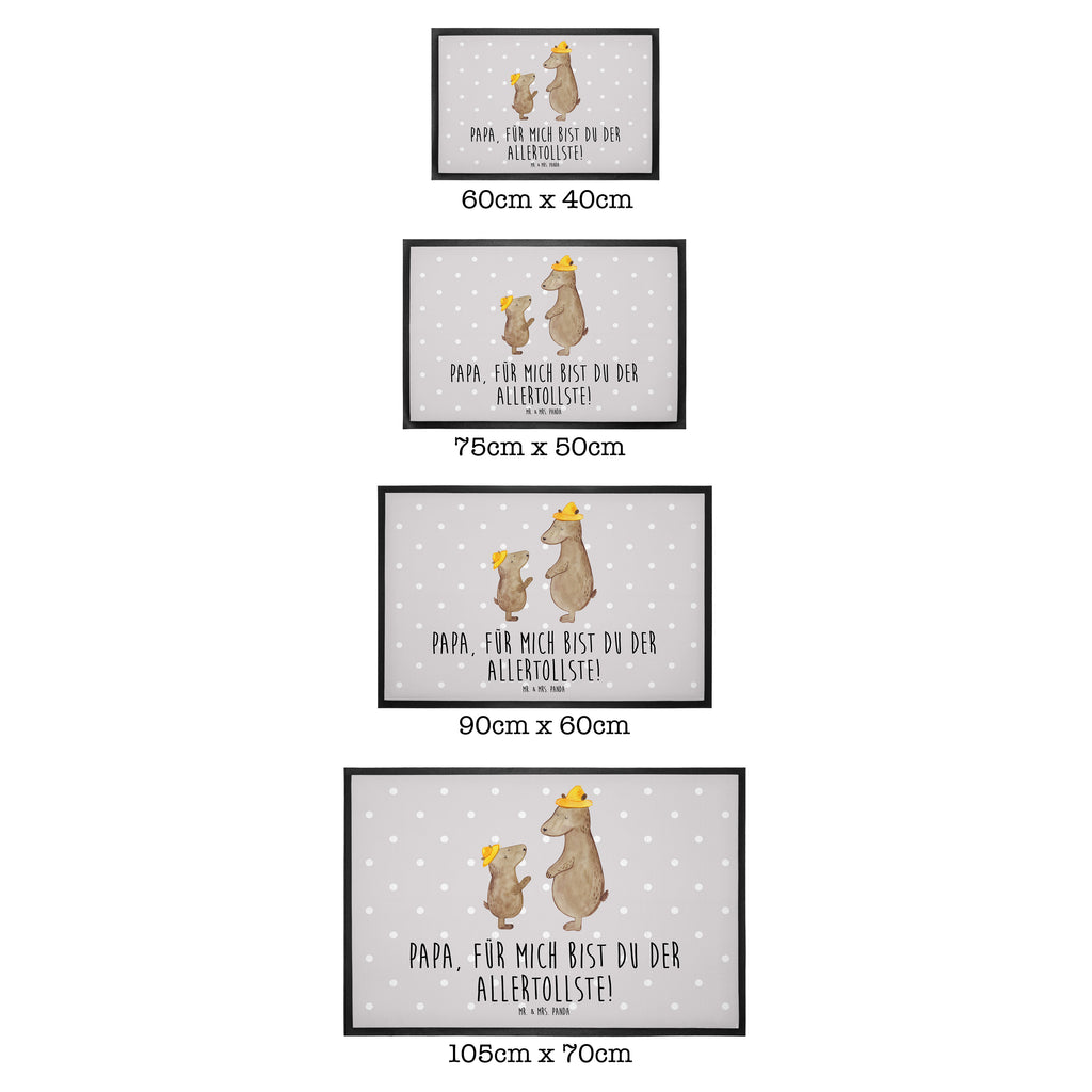 Fußmatte Bären mit Hut Bär, Bären, Vater, Papa, Vatertag, Papi, Paps, Dad, Daddy, Lieblingsmensch, Sohn, Söhne, Kind, Kinder, Vater-Sohn, Familie, Family, Vorbild Türvorleger, Schmutzmatte, Fußabtreter, Matte, Schmutzfänger, Fußabstreifer, Schmutzfangmatte, Türmatte, Motivfußmatte,  Haustürmatte, Vorleger  Familie, Vatertag, Muttertag, Bruder, Schwester, Mama, Papa, Oma, Opa