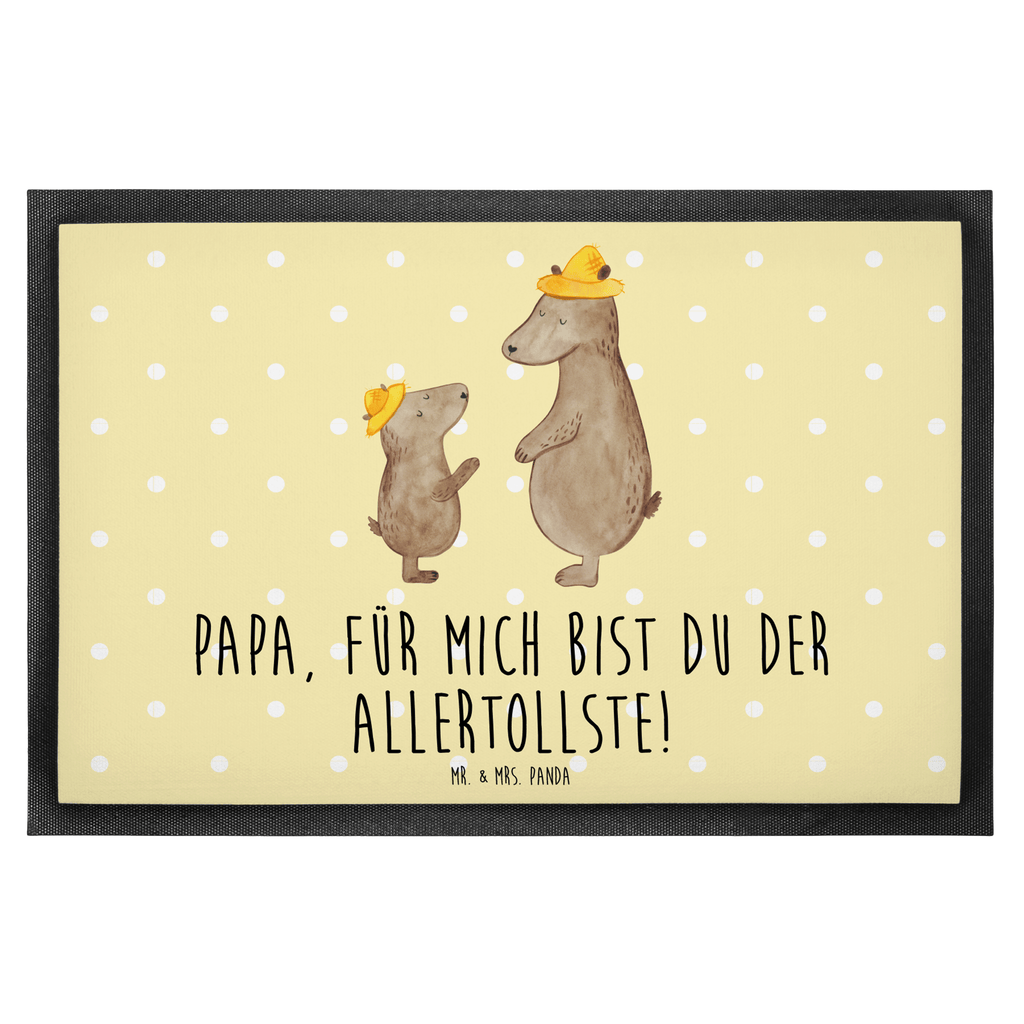 Fußmatte Bären mit Hut Bär, Bären, Vater, Papa, Vatertag, Papi, Paps, Dad, Daddy, Lieblingsmensch, Sohn, Söhne, Kind, Kinder, Vater-Sohn, Familie, Family, Vorbild Türvorleger, Schmutzmatte, Fußabtreter, Matte, Schmutzfänger, Fußabstreifer, Schmutzfangmatte, Türmatte, Motivfußmatte,  Haustürmatte, Vorleger  Familie, Vatertag, Muttertag, Bruder, Schwester, Mama, Papa, Oma, Opa