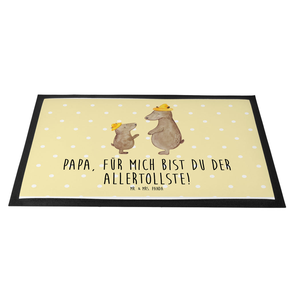 Fußmatte Bären mit Hut Bär, Bären, Vater, Papa, Vatertag, Papi, Paps, Dad, Daddy, Lieblingsmensch, Sohn, Söhne, Kind, Kinder, Vater-Sohn, Familie, Family, Vorbild Türvorleger, Schmutzmatte, Fußabtreter, Matte, Schmutzfänger, Fußabstreifer, Schmutzfangmatte, Türmatte, Motivfußmatte,  Haustürmatte, Vorleger  Familie, Vatertag, Muttertag, Bruder, Schwester, Mama, Papa, Oma, Opa