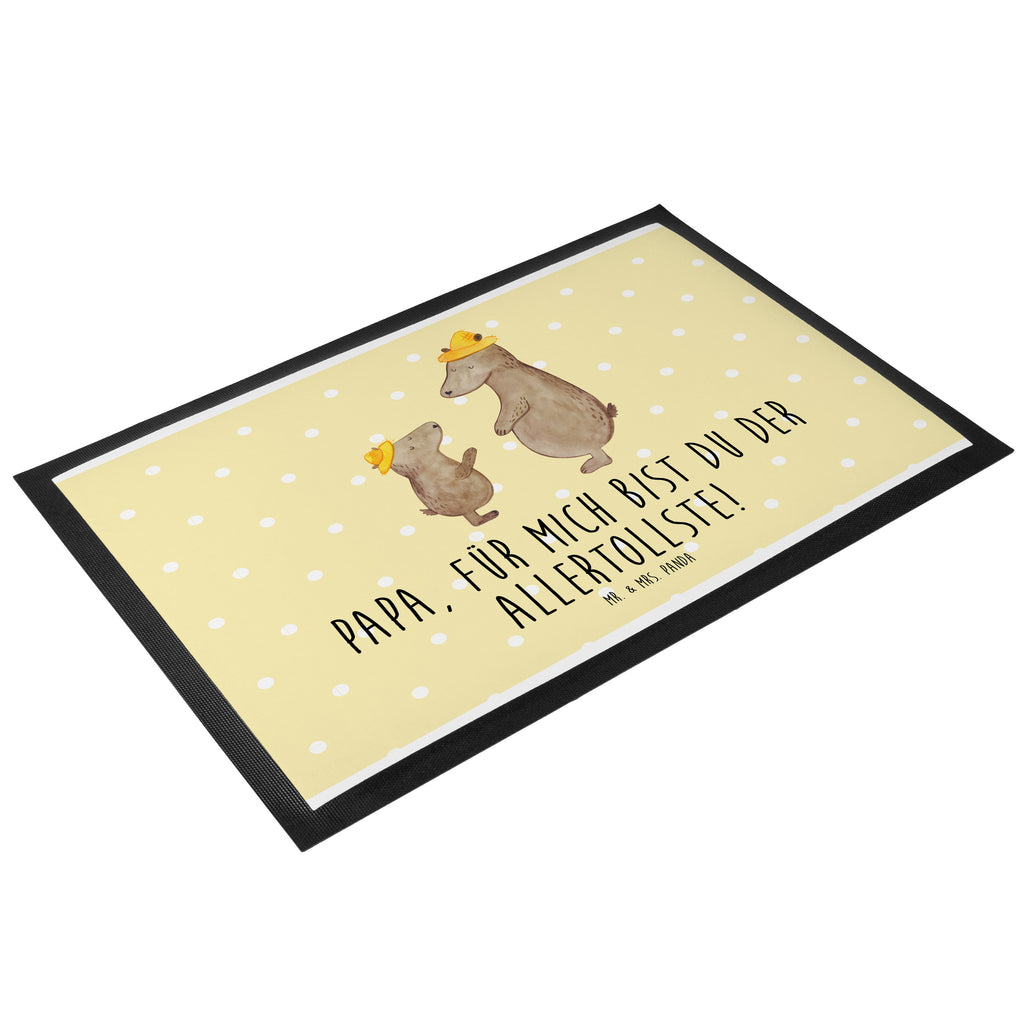 Fußmatte Bären mit Hut Bär, Bären, Vater, Papa, Vatertag, Papi, Paps, Dad, Daddy, Lieblingsmensch, Sohn, Söhne, Kind, Kinder, Vater-Sohn, Familie, Family, Vorbild Türvorleger, Schmutzmatte, Fußabtreter, Matte, Schmutzfänger, Fußabstreifer, Schmutzfangmatte, Türmatte, Motivfußmatte,  Haustürmatte, Vorleger  Familie, Vatertag, Muttertag, Bruder, Schwester, Mama, Papa, Oma, Opa