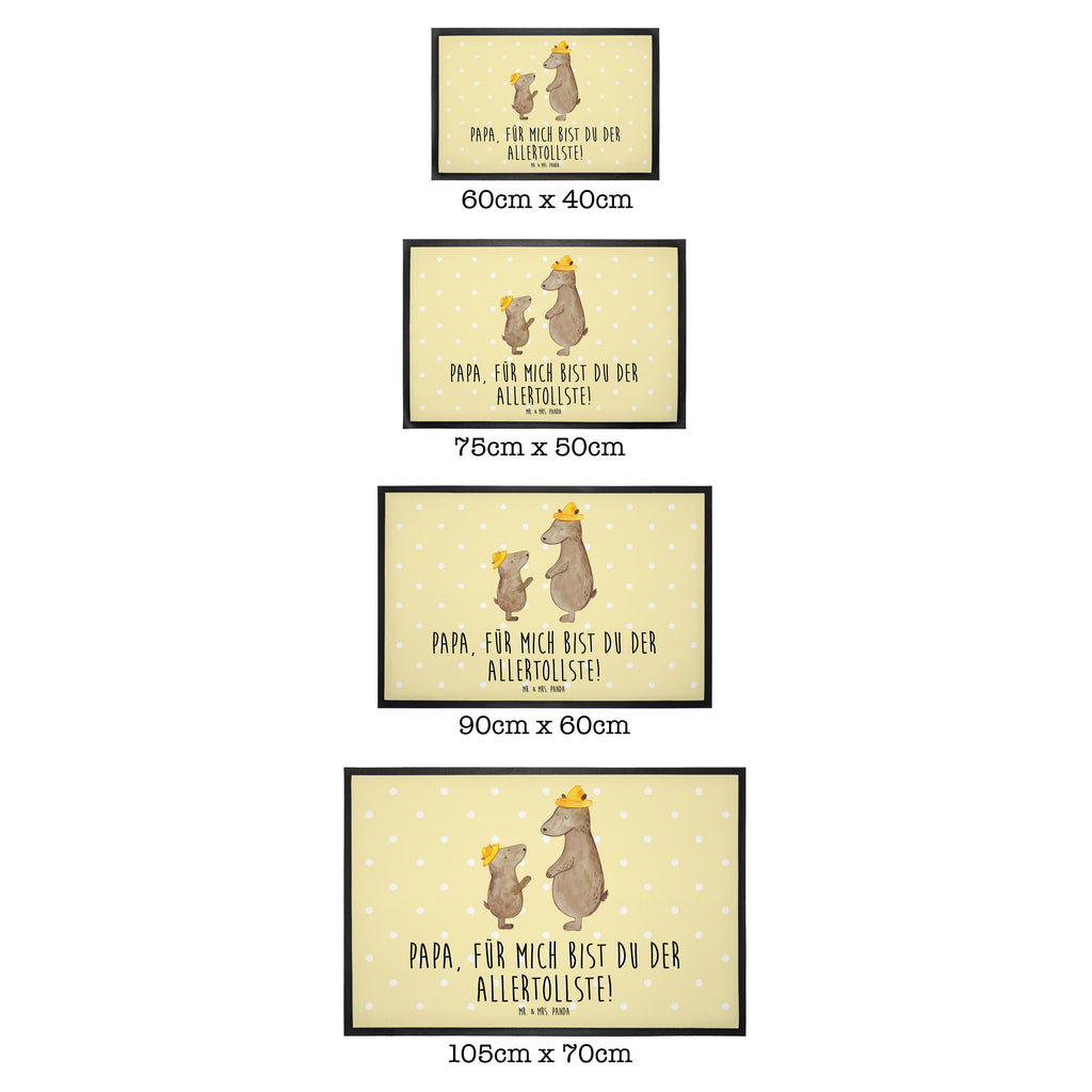 Fußmatte Bären mit Hut Bär, Bären, Vater, Papa, Vatertag, Papi, Paps, Dad, Daddy, Lieblingsmensch, Sohn, Söhne, Kind, Kinder, Vater-Sohn, Familie, Family, Vorbild Türvorleger, Schmutzmatte, Fußabtreter, Matte, Schmutzfänger, Fußabstreifer, Schmutzfangmatte, Türmatte, Motivfußmatte,  Haustürmatte, Vorleger  Familie, Vatertag, Muttertag, Bruder, Schwester, Mama, Papa, Oma, Opa