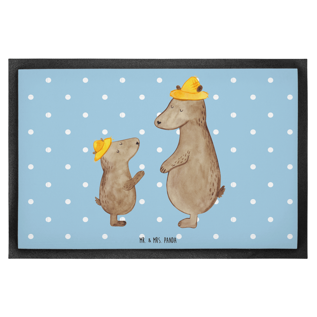 Fußmatte Bären mit Hut Bär, Bären, Vater, Papa, Vatertag, Papi, Paps, Dad, Daddy, Lieblingsmensch, Sohn, Söhne, Kind, Kinder, Vater-Sohn, Familie, Family, Vorbild Türvorleger, Schmutzmatte, Fußabtreter, Matte, Schmutzfänger, Fußabstreifer, Schmutzfangmatte, Türmatte, Motivfußmatte,  Haustürmatte, Vorleger  Familie, Vatertag, Muttertag, Bruder, Schwester, Mama, Papa, Oma, Opa