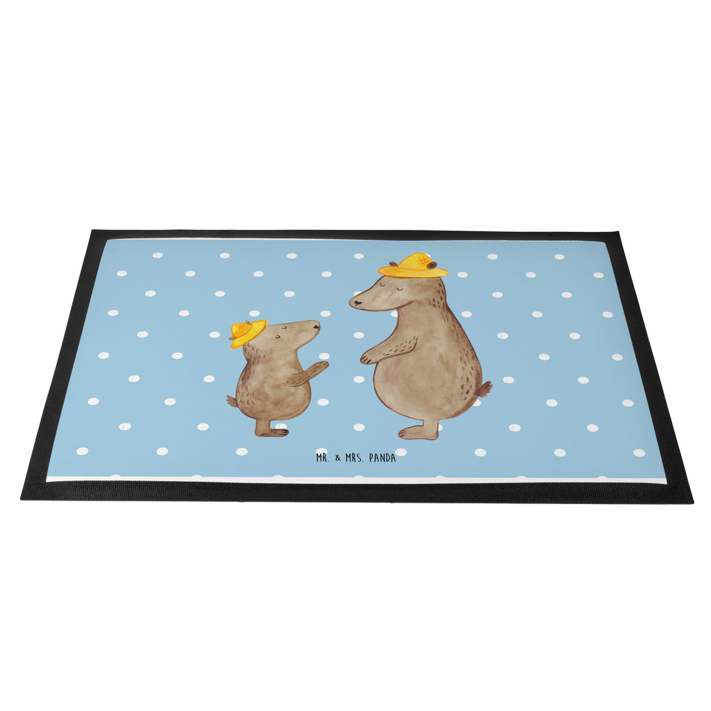 Fußmatte Bären mit Hut Bär, Bären, Vater, Papa, Vatertag, Papi, Paps, Dad, Daddy, Lieblingsmensch, Sohn, Söhne, Kind, Kinder, Vater-Sohn, Familie, Family, Vorbild Türvorleger, Schmutzmatte, Fußabtreter, Matte, Schmutzfänger, Fußabstreifer, Schmutzfangmatte, Türmatte, Motivfußmatte,  Haustürmatte, Vorleger  Familie, Vatertag, Muttertag, Bruder, Schwester, Mama, Papa, Oma, Opa