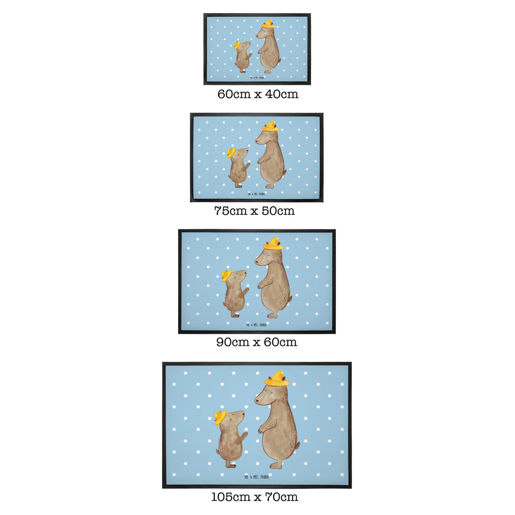 Fußmatte Bären mit Hut Bär, Bären, Vater, Papa, Vatertag, Papi, Paps, Dad, Daddy, Lieblingsmensch, Sohn, Söhne, Kind, Kinder, Vater-Sohn, Familie, Family, Vorbild Türvorleger, Schmutzmatte, Fußabtreter, Matte, Schmutzfänger, Fußabstreifer, Schmutzfangmatte, Türmatte, Motivfußmatte,  Haustürmatte, Vorleger  Familie, Vatertag, Muttertag, Bruder, Schwester, Mama, Papa, Oma, Opa