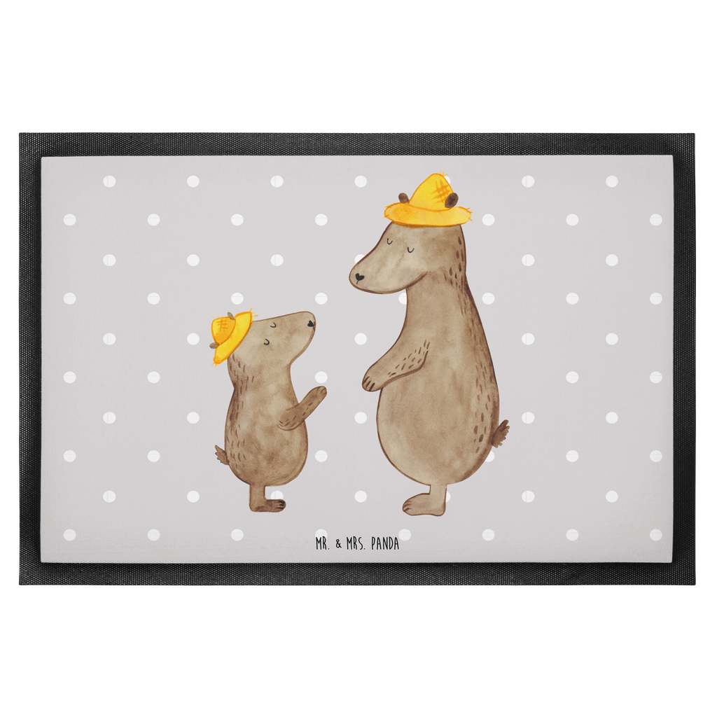 Fußmatte Bären mit Hut Bär, Bären, Vater, Papa, Vatertag, Papi, Paps, Dad, Daddy, Lieblingsmensch, Sohn, Söhne, Kind, Kinder, Vater-Sohn, Familie, Family, Vorbild Türvorleger, Schmutzmatte, Fußabtreter, Matte, Schmutzfänger, Fußabstreifer, Schmutzfangmatte, Türmatte, Motivfußmatte,  Haustürmatte, Vorleger  Familie, Vatertag, Muttertag, Bruder, Schwester, Mama, Papa, Oma, Opa