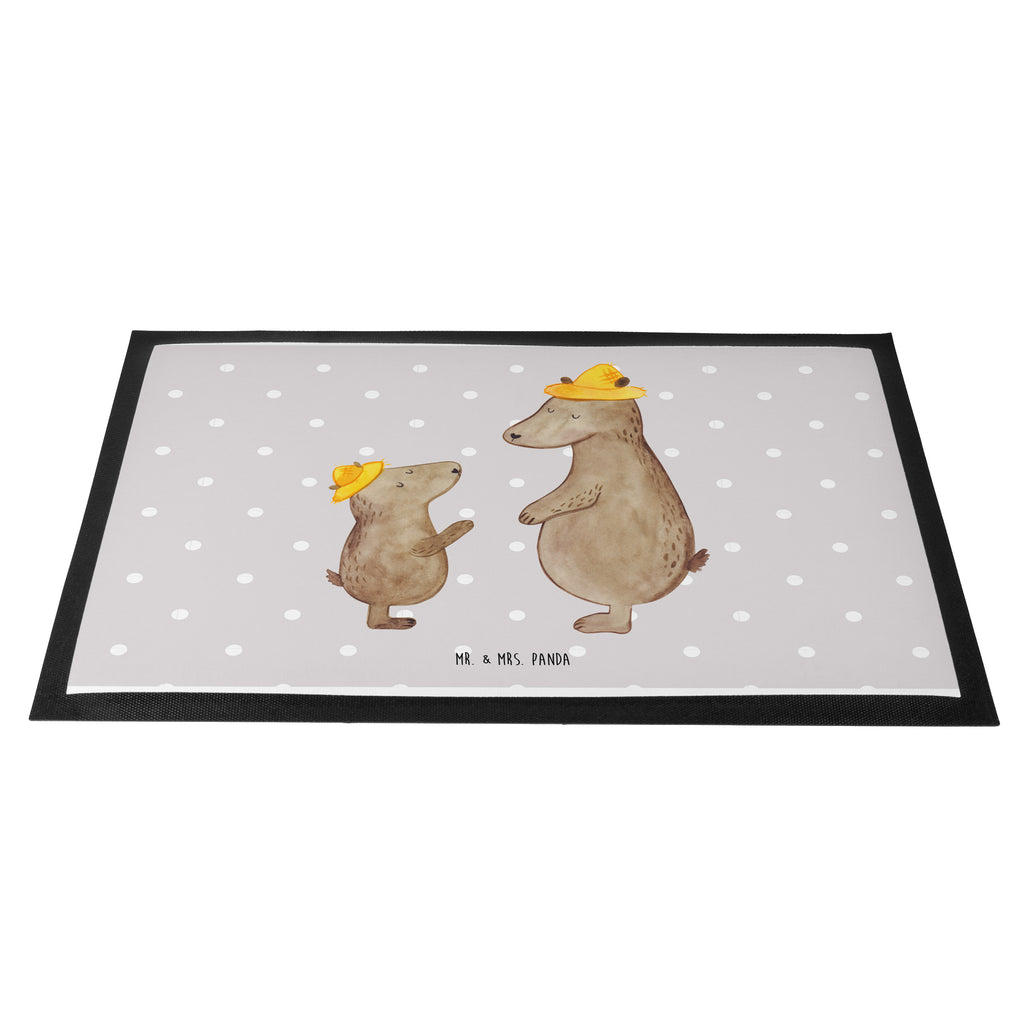 Fußmatte Bären mit Hut Bär, Bären, Vater, Papa, Vatertag, Papi, Paps, Dad, Daddy, Lieblingsmensch, Sohn, Söhne, Kind, Kinder, Vater-Sohn, Familie, Family, Vorbild Türvorleger, Schmutzmatte, Fußabtreter, Matte, Schmutzfänger, Fußabstreifer, Schmutzfangmatte, Türmatte, Motivfußmatte,  Haustürmatte, Vorleger  Familie, Vatertag, Muttertag, Bruder, Schwester, Mama, Papa, Oma, Opa