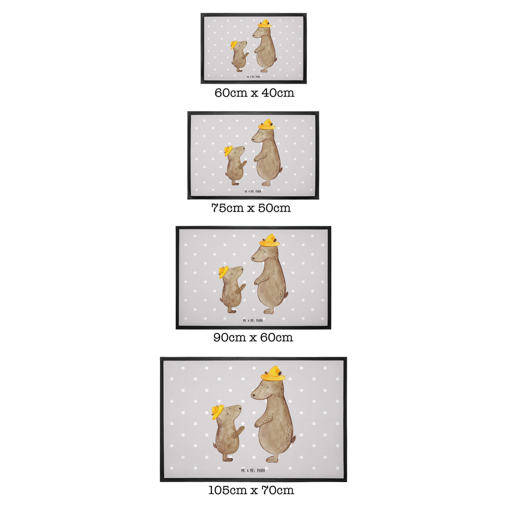 Fußmatte Bären mit Hut Bär, Bären, Vater, Papa, Vatertag, Papi, Paps, Dad, Daddy, Lieblingsmensch, Sohn, Söhne, Kind, Kinder, Vater-Sohn, Familie, Family, Vorbild Türvorleger, Schmutzmatte, Fußabtreter, Matte, Schmutzfänger, Fußabstreifer, Schmutzfangmatte, Türmatte, Motivfußmatte,  Haustürmatte, Vorleger  Familie, Vatertag, Muttertag, Bruder, Schwester, Mama, Papa, Oma, Opa