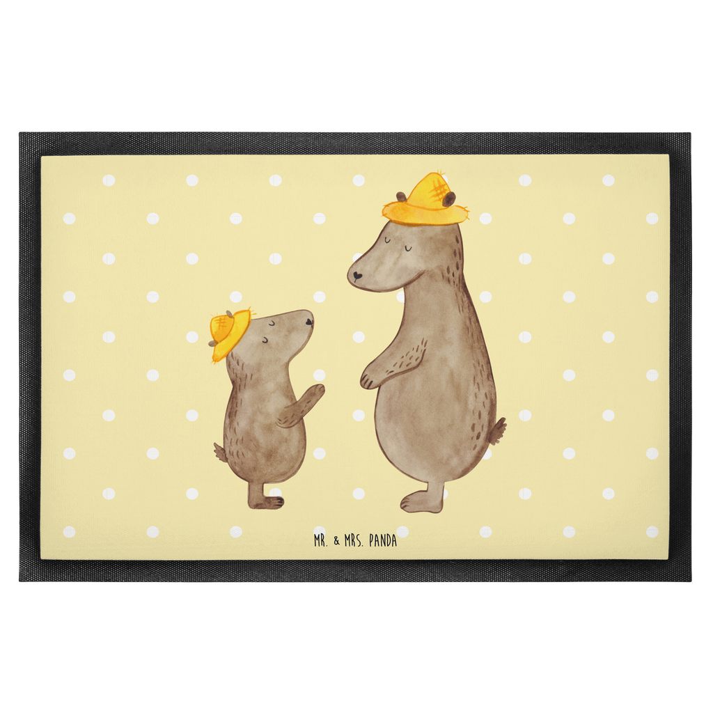 Fußmatte Bären mit Hut Bär, Bären, Vater, Papa, Vatertag, Papi, Paps, Dad, Daddy, Lieblingsmensch, Sohn, Söhne, Kind, Kinder, Vater-Sohn, Familie, Family, Vorbild Türvorleger, Schmutzmatte, Fußabtreter, Matte, Schmutzfänger, Fußabstreifer, Schmutzfangmatte, Türmatte, Motivfußmatte,  Haustürmatte, Vorleger  Familie, Vatertag, Muttertag, Bruder, Schwester, Mama, Papa, Oma, Opa