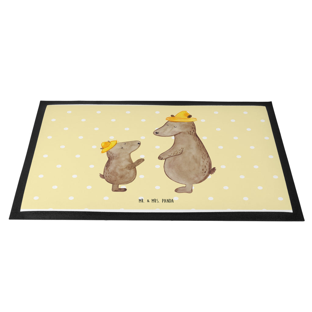 Fußmatte Bären mit Hut Bär, Bären, Vater, Papa, Vatertag, Papi, Paps, Dad, Daddy, Lieblingsmensch, Sohn, Söhne, Kind, Kinder, Vater-Sohn, Familie, Family, Vorbild Türvorleger, Schmutzmatte, Fußabtreter, Matte, Schmutzfänger, Fußabstreifer, Schmutzfangmatte, Türmatte, Motivfußmatte,  Haustürmatte, Vorleger  Familie, Vatertag, Muttertag, Bruder, Schwester, Mama, Papa, Oma, Opa