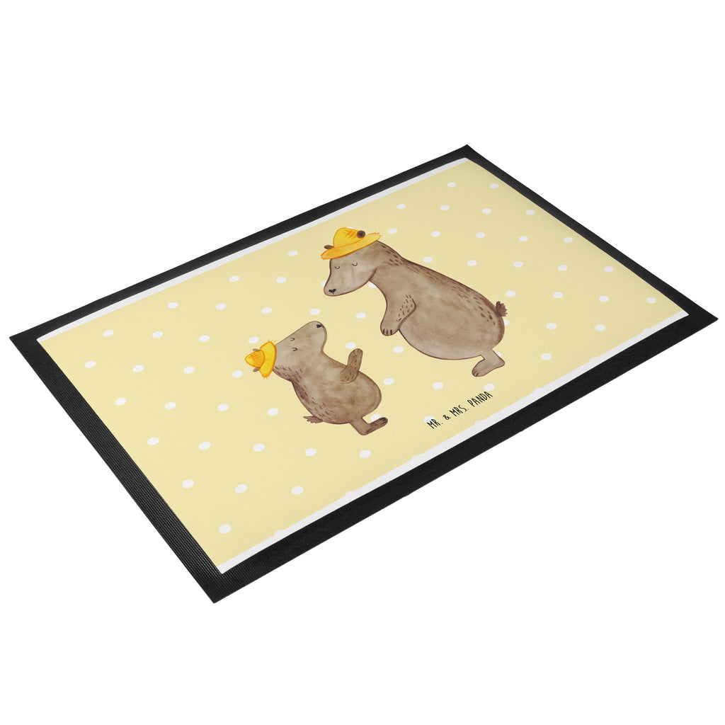 Fußmatte Bären mit Hut Bär, Bären, Vater, Papa, Vatertag, Papi, Paps, Dad, Daddy, Lieblingsmensch, Sohn, Söhne, Kind, Kinder, Vater-Sohn, Familie, Family, Vorbild Türvorleger, Schmutzmatte, Fußabtreter, Matte, Schmutzfänger, Fußabstreifer, Schmutzfangmatte, Türmatte, Motivfußmatte,  Haustürmatte, Vorleger  Familie, Vatertag, Muttertag, Bruder, Schwester, Mama, Papa, Oma, Opa