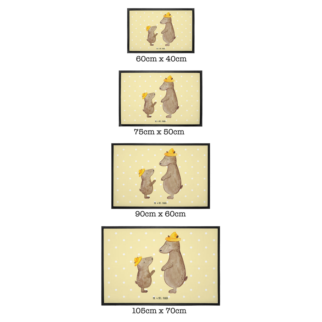 Fußmatte Bären mit Hut Bär, Bären, Vater, Papa, Vatertag, Papi, Paps, Dad, Daddy, Lieblingsmensch, Sohn, Söhne, Kind, Kinder, Vater-Sohn, Familie, Family, Vorbild Türvorleger, Schmutzmatte, Fußabtreter, Matte, Schmutzfänger, Fußabstreifer, Schmutzfangmatte, Türmatte, Motivfußmatte,  Haustürmatte, Vorleger  Familie, Vatertag, Muttertag, Bruder, Schwester, Mama, Papa, Oma, Opa