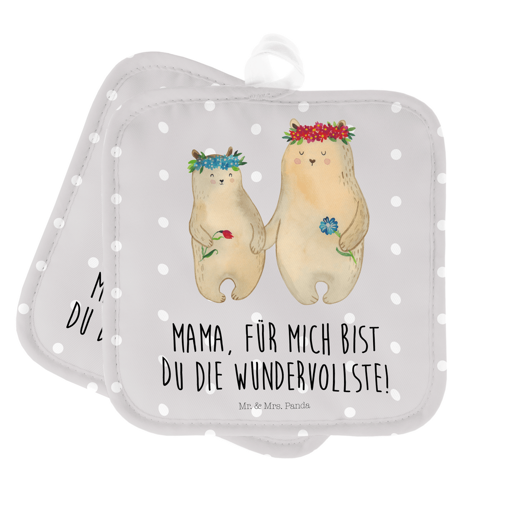 2er Set Topflappen  Bären mit Blumenkranz Topflappen, Topfuntersetzer, Ofenhandschuh, Topflappen Set, Topflappen lustig, Topflappen mit Spruch, Familie, Vatertag, Muttertag, Bruder, Schwester, Mama, Papa, Oma, Opa, Bär, Bären, Mutter, Mutti, Mami, Lieblingsmensch, Lieblingsmama, beste Mutter, weltbeste Mama, Geschenk Mama. Muttertag, Tochter, Kind, Kinder, Töchter, Family, Vorbild