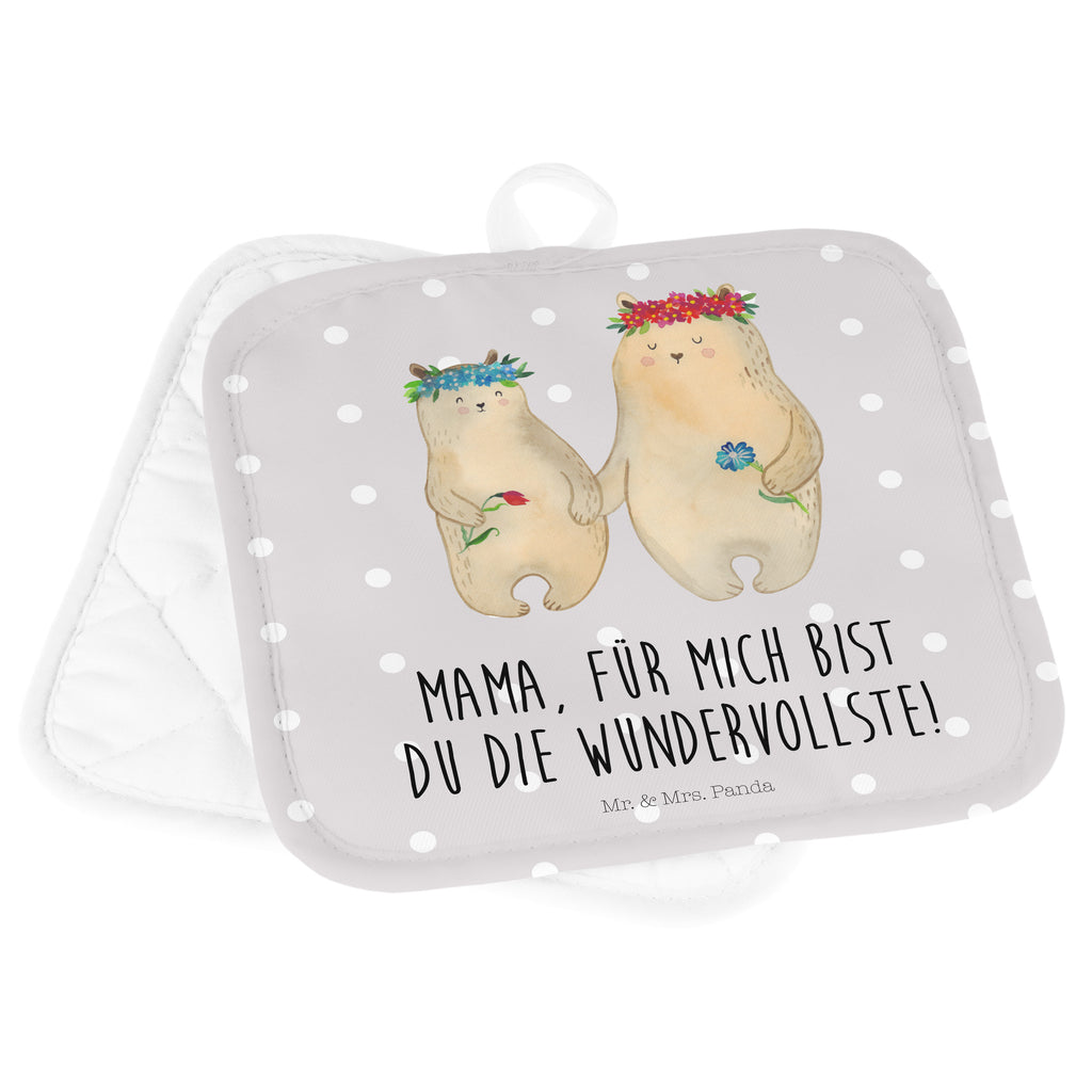 2er Set Topflappen  Bären mit Blumenkranz Topflappen, Topfuntersetzer, Ofenhandschuh, Topflappen Set, Topflappen lustig, Topflappen mit Spruch, Familie, Vatertag, Muttertag, Bruder, Schwester, Mama, Papa, Oma, Opa, Bär, Bären, Mutter, Mutti, Mami, Lieblingsmensch, Lieblingsmama, beste Mutter, weltbeste Mama, Geschenk Mama. Muttertag, Tochter, Kind, Kinder, Töchter, Family, Vorbild