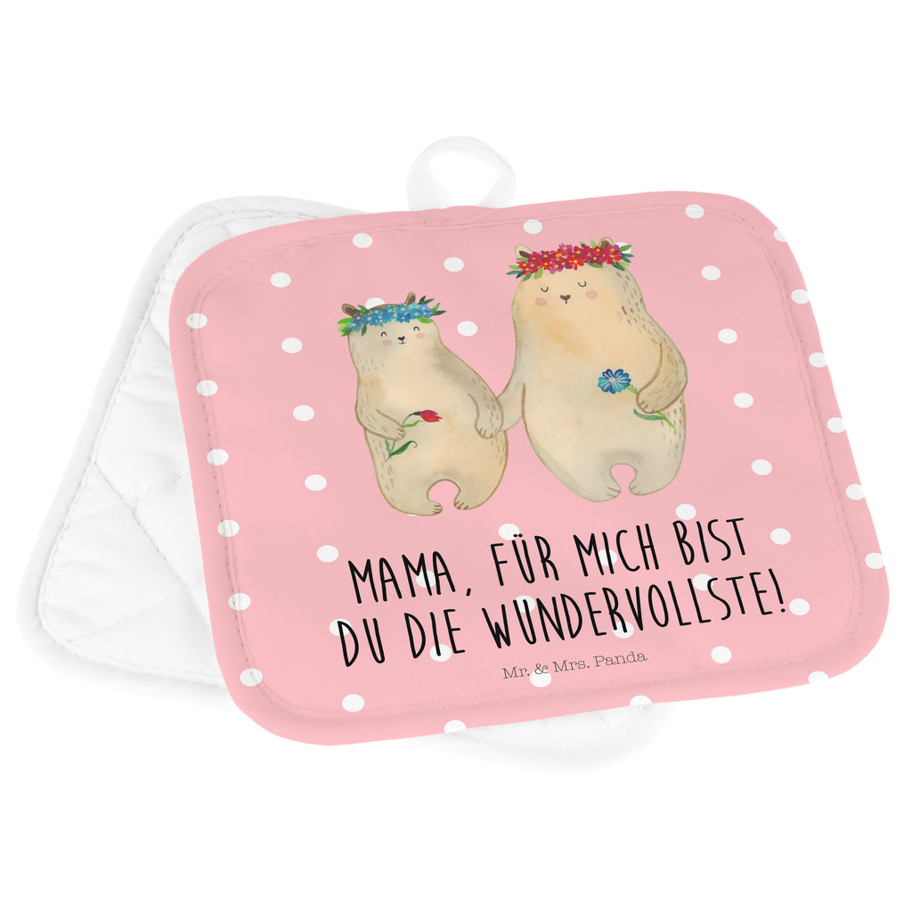 2er Set Topflappen  Bären mit Blumenkranz Topflappen, Topfuntersetzer, Ofenhandschuh, Topflappen Set, Topflappen lustig, Topflappen mit Spruch, Familie, Vatertag, Muttertag, Bruder, Schwester, Mama, Papa, Oma, Opa, Bär, Bären, Mutter, Mutti, Mami, Lieblingsmensch, Lieblingsmama, beste Mutter, weltbeste Mama, Geschenk Mama. Muttertag, Tochter, Kind, Kinder, Töchter, Family, Vorbild