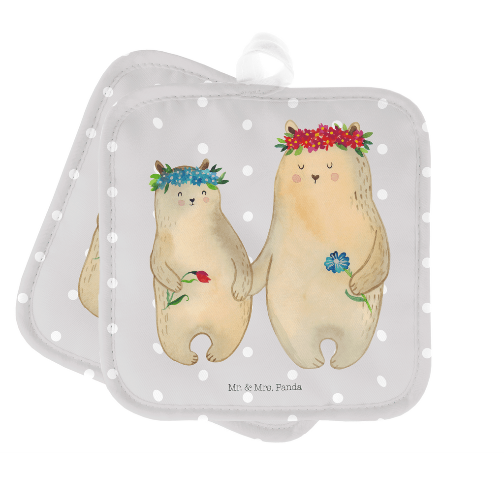 2er Set Topflappen  Bären mit Blumenkranz Topflappen, Topfuntersetzer, Ofenhandschuh, Topflappen Set, Topflappen lustig, Topflappen mit Spruch, Familie, Vatertag, Muttertag, Bruder, Schwester, Mama, Papa, Oma, Opa, Bär, Bären, Mutter, Mutti, Mami, Lieblingsmensch, Lieblingsmama, beste Mutter, weltbeste Mama, Geschenk Mama. Muttertag, Tochter, Kind, Kinder, Töchter, Family, Vorbild