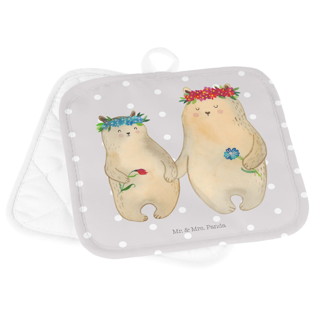 2er Set Topflappen  Bären mit Blumenkranz Topflappen, Topfuntersetzer, Ofenhandschuh, Topflappen Set, Topflappen lustig, Topflappen mit Spruch, Familie, Vatertag, Muttertag, Bruder, Schwester, Mama, Papa, Oma, Opa, Bär, Bären, Mutter, Mutti, Mami, Lieblingsmensch, Lieblingsmama, beste Mutter, weltbeste Mama, Geschenk Mama. Muttertag, Tochter, Kind, Kinder, Töchter, Family, Vorbild
