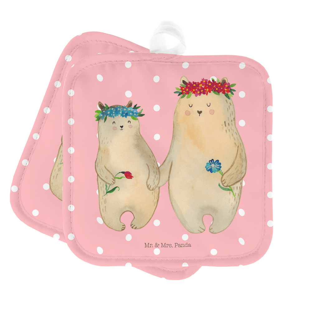 2er Set Topflappen  Bären mit Blumenkranz Topflappen, Topfuntersetzer, Ofenhandschuh, Topflappen Set, Topflappen lustig, Topflappen mit Spruch, Familie, Vatertag, Muttertag, Bruder, Schwester, Mama, Papa, Oma, Opa, Bär, Bären, Mutter, Mutti, Mami, Lieblingsmensch, Lieblingsmama, beste Mutter, weltbeste Mama, Geschenk Mama. Muttertag, Tochter, Kind, Kinder, Töchter, Family, Vorbild