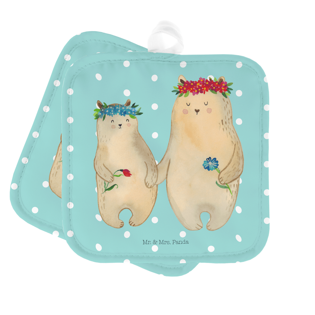 2er Set Topflappen  Bären mit Blumenkranz Topflappen, Topfuntersetzer, Ofenhandschuh, Topflappen Set, Topflappen lustig, Topflappen mit Spruch, Familie, Vatertag, Muttertag, Bruder, Schwester, Mama, Papa, Oma, Opa, Bär, Bären, Mutter, Mutti, Mami, Lieblingsmensch, Lieblingsmama, beste Mutter, weltbeste Mama, Geschenk Mama. Muttertag, Tochter, Kind, Kinder, Töchter, Family, Vorbild