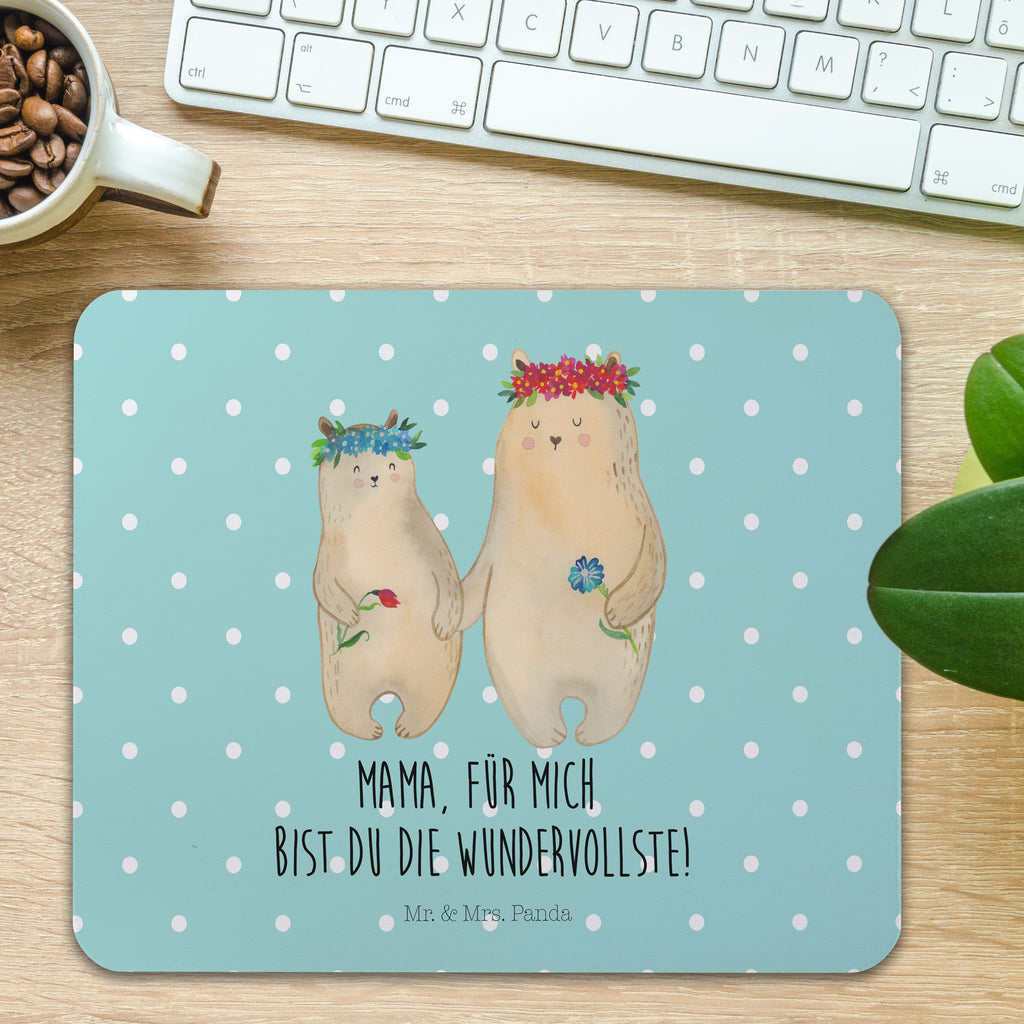 Mauspad Bären mit Blumenkranz Mousepad, Computer zubehör, Büroausstattung, PC Zubehör, Arbeitszimmer, Mauspad, Einzigartiges Mauspad, Designer Mauspad, Familie, Vatertag, Muttertag, Bruder, Schwester, Mama, Papa, Oma, Opa, Bär, Bären, Mutter, Mutti, Mami, Lieblingsmensch, Lieblingsmama, beste Mutter, weltbeste Mama, Geschenk Mama. Muttertag, Tochter, Kind, Kinder, Töchter, Family, Vorbild
