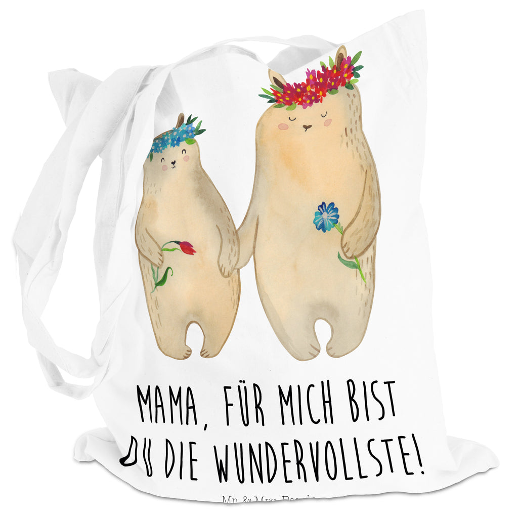 Tragetasche Bären mit Blumenkranz Beuteltasche, Beutel, Einkaufstasche, Jutebeutel, Stoffbeutel, Familie, Vatertag, Muttertag, Bruder, Schwester, Mama, Papa, Oma, Opa, Bär, Bären, Mutter, Mutti, Mami, Lieblingsmensch, Lieblingsmama, beste Mutter, weltbeste Mama, Geschenk Mama. Muttertag, Tochter, Kind, Kinder, Töchter, Family, Vorbild