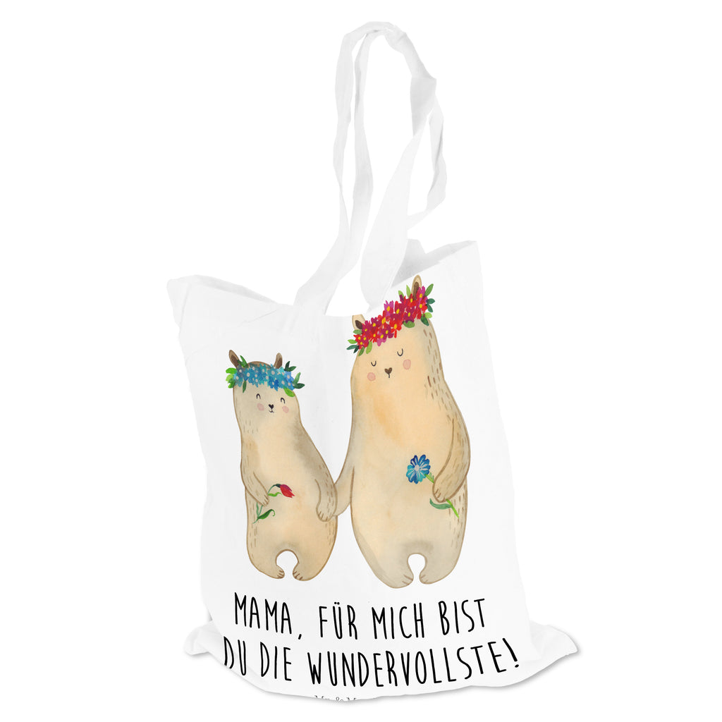 Tragetasche Bären mit Blumenkranz Beuteltasche, Beutel, Einkaufstasche, Jutebeutel, Stoffbeutel, Familie, Vatertag, Muttertag, Bruder, Schwester, Mama, Papa, Oma, Opa, Bär, Bären, Mutter, Mutti, Mami, Lieblingsmensch, Lieblingsmama, beste Mutter, weltbeste Mama, Geschenk Mama. Muttertag, Tochter, Kind, Kinder, Töchter, Family, Vorbild
