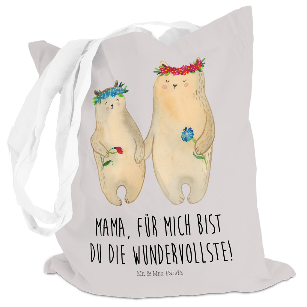 Tragetasche Bären mit Blumenkranz Beuteltasche, Beutel, Einkaufstasche, Jutebeutel, Stoffbeutel, Familie, Vatertag, Muttertag, Bruder, Schwester, Mama, Papa, Oma, Opa, Bär, Bären, Mutter, Mutti, Mami, Lieblingsmensch, Lieblingsmama, beste Mutter, weltbeste Mama, Geschenk Mama. Muttertag, Tochter, Kind, Kinder, Töchter, Family, Vorbild