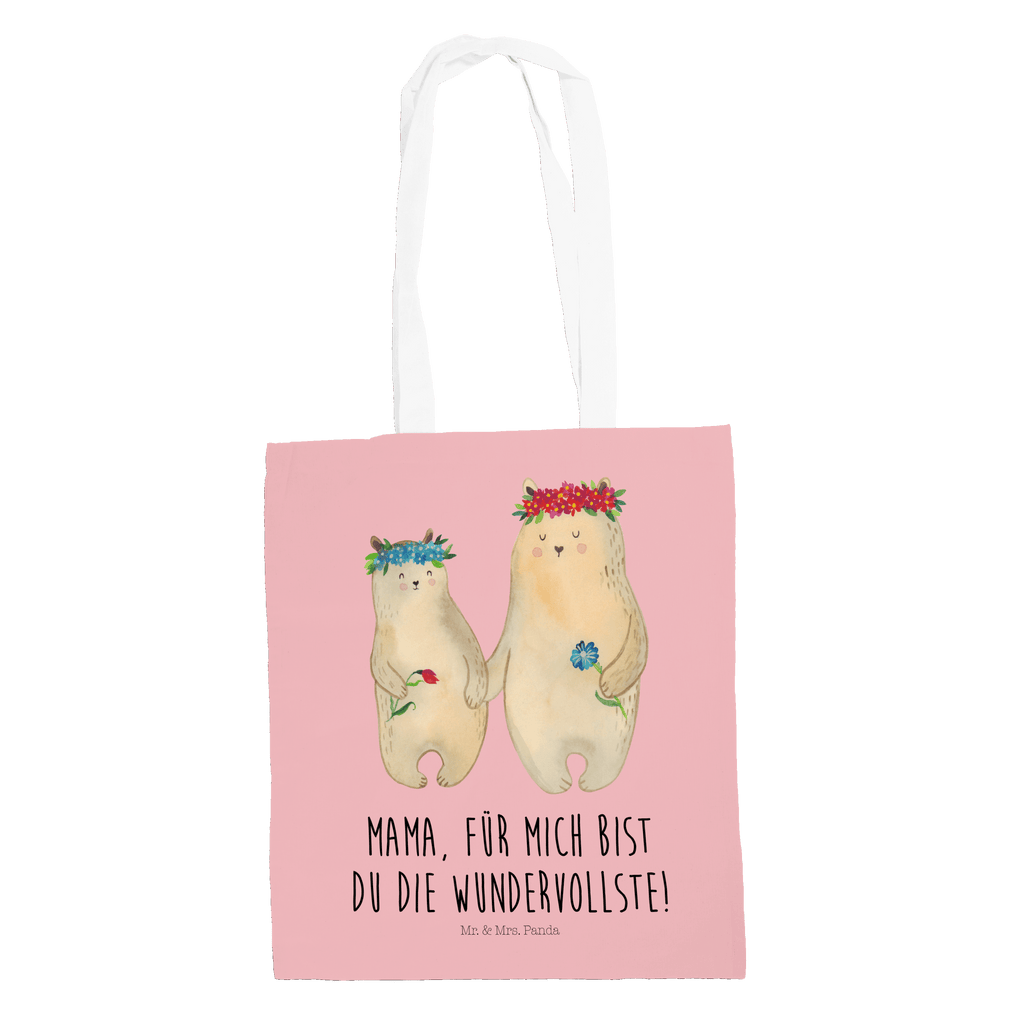 Tragetasche Bären mit Blumenkranz Beuteltasche, Beutel, Einkaufstasche, Jutebeutel, Stoffbeutel, Familie, Vatertag, Muttertag, Bruder, Schwester, Mama, Papa, Oma, Opa, Bär, Bären, Mutter, Mutti, Mami, Lieblingsmensch, Lieblingsmama, beste Mutter, weltbeste Mama, Geschenk Mama. Muttertag, Tochter, Kind, Kinder, Töchter, Family, Vorbild