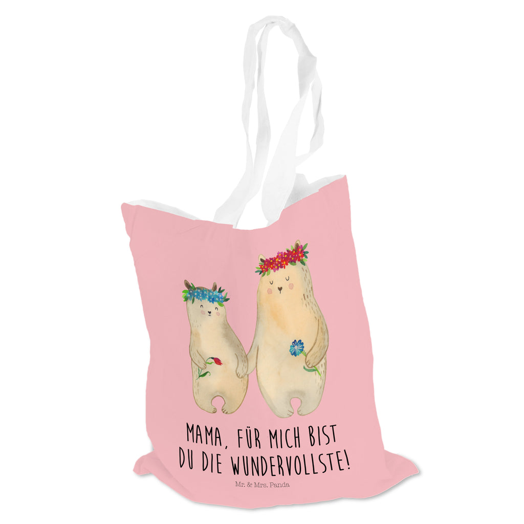 Tragetasche Bären mit Blumenkranz Beuteltasche, Beutel, Einkaufstasche, Jutebeutel, Stoffbeutel, Familie, Vatertag, Muttertag, Bruder, Schwester, Mama, Papa, Oma, Opa, Bär, Bären, Mutter, Mutti, Mami, Lieblingsmensch, Lieblingsmama, beste Mutter, weltbeste Mama, Geschenk Mama. Muttertag, Tochter, Kind, Kinder, Töchter, Family, Vorbild