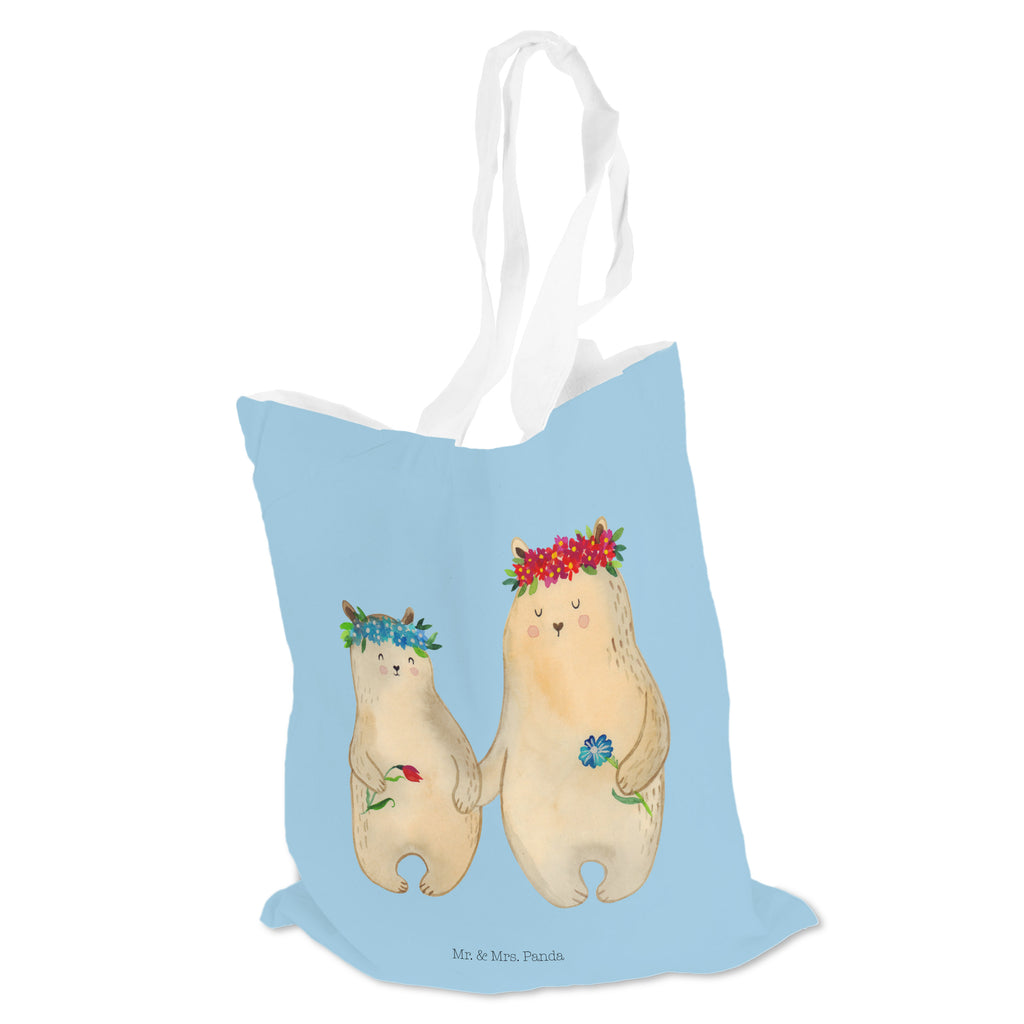 Tragetasche Bären mit Blumenkranz Beuteltasche, Beutel, Einkaufstasche, Jutebeutel, Stoffbeutel, Familie, Vatertag, Muttertag, Bruder, Schwester, Mama, Papa, Oma, Opa, Bär, Bären, Mutter, Mutti, Mami, Lieblingsmensch, Lieblingsmama, beste Mutter, weltbeste Mama, Geschenk Mama. Muttertag, Tochter, Kind, Kinder, Töchter, Family, Vorbild