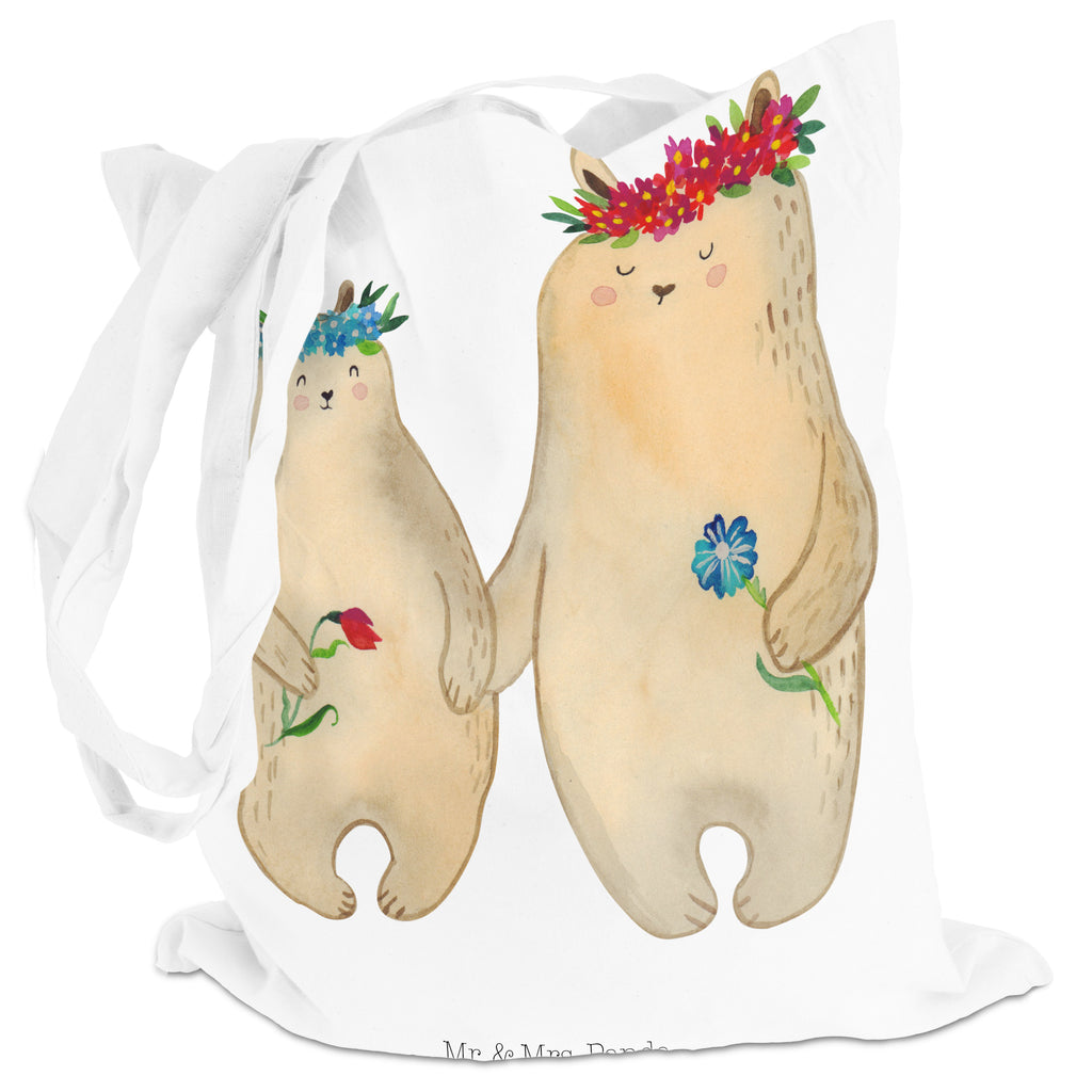 Tragetasche Bären mit Blumenkranz Beuteltasche, Beutel, Einkaufstasche, Jutebeutel, Stoffbeutel, Familie, Vatertag, Muttertag, Bruder, Schwester, Mama, Papa, Oma, Opa, Bär, Bären, Mutter, Mutti, Mami, Lieblingsmensch, Lieblingsmama, beste Mutter, weltbeste Mama, Geschenk Mama. Muttertag, Tochter, Kind, Kinder, Töchter, Family, Vorbild