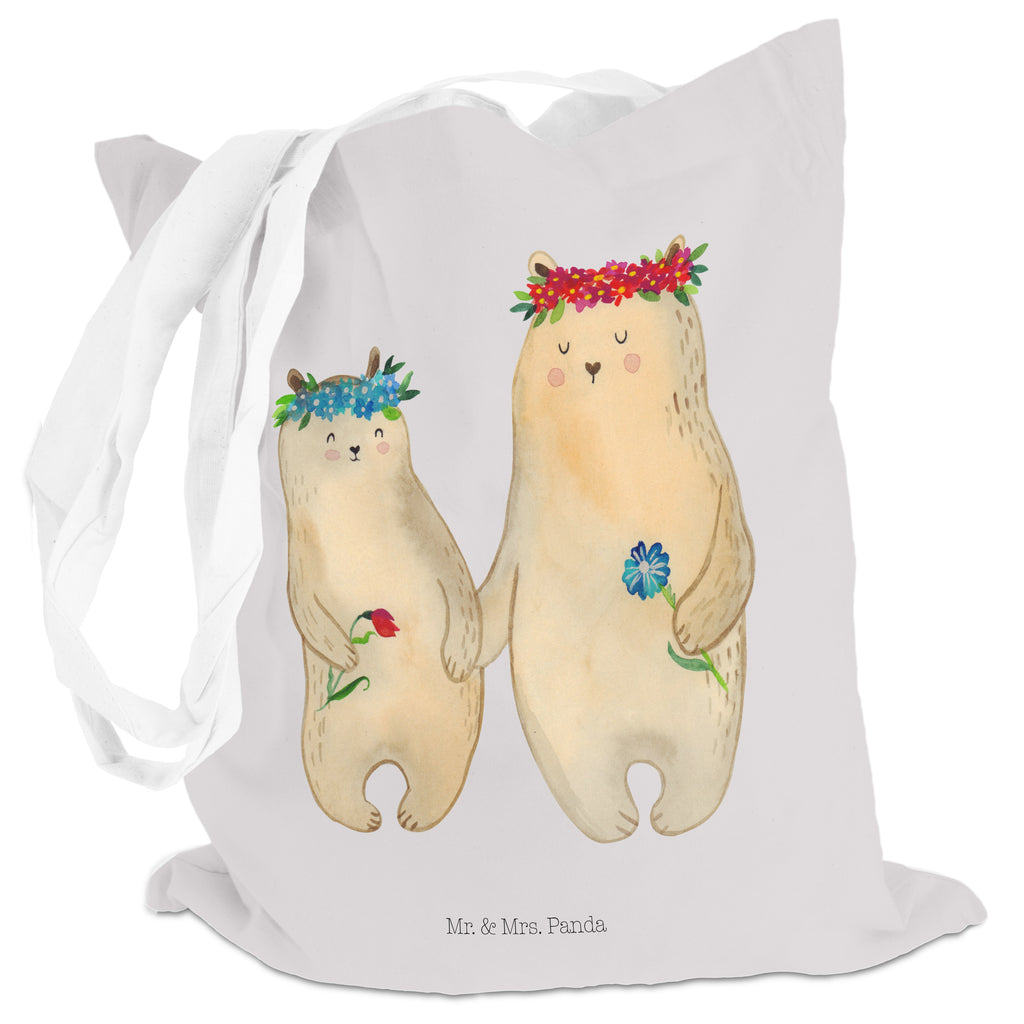 Tragetasche Bären mit Blumenkranz Beuteltasche, Beutel, Einkaufstasche, Jutebeutel, Stoffbeutel, Familie, Vatertag, Muttertag, Bruder, Schwester, Mama, Papa, Oma, Opa, Bär, Bären, Mutter, Mutti, Mami, Lieblingsmensch, Lieblingsmama, beste Mutter, weltbeste Mama, Geschenk Mama. Muttertag, Tochter, Kind, Kinder, Töchter, Family, Vorbild