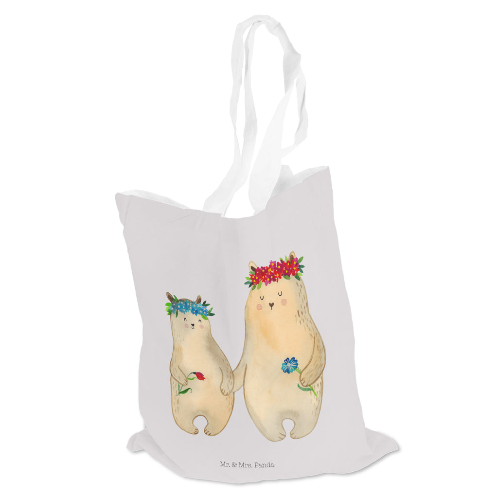 Tragetasche Bären mit Blumenkranz Beuteltasche, Beutel, Einkaufstasche, Jutebeutel, Stoffbeutel, Familie, Vatertag, Muttertag, Bruder, Schwester, Mama, Papa, Oma, Opa, Bär, Bären, Mutter, Mutti, Mami, Lieblingsmensch, Lieblingsmama, beste Mutter, weltbeste Mama, Geschenk Mama. Muttertag, Tochter, Kind, Kinder, Töchter, Family, Vorbild