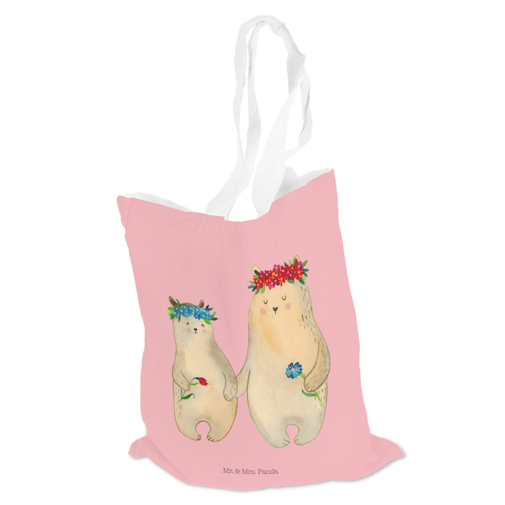 Tragetasche Bären mit Blumenkranz Beuteltasche, Beutel, Einkaufstasche, Jutebeutel, Stoffbeutel, Familie, Vatertag, Muttertag, Bruder, Schwester, Mama, Papa, Oma, Opa, Bär, Bären, Mutter, Mutti, Mami, Lieblingsmensch, Lieblingsmama, beste Mutter, weltbeste Mama, Geschenk Mama. Muttertag, Tochter, Kind, Kinder, Töchter, Family, Vorbild
