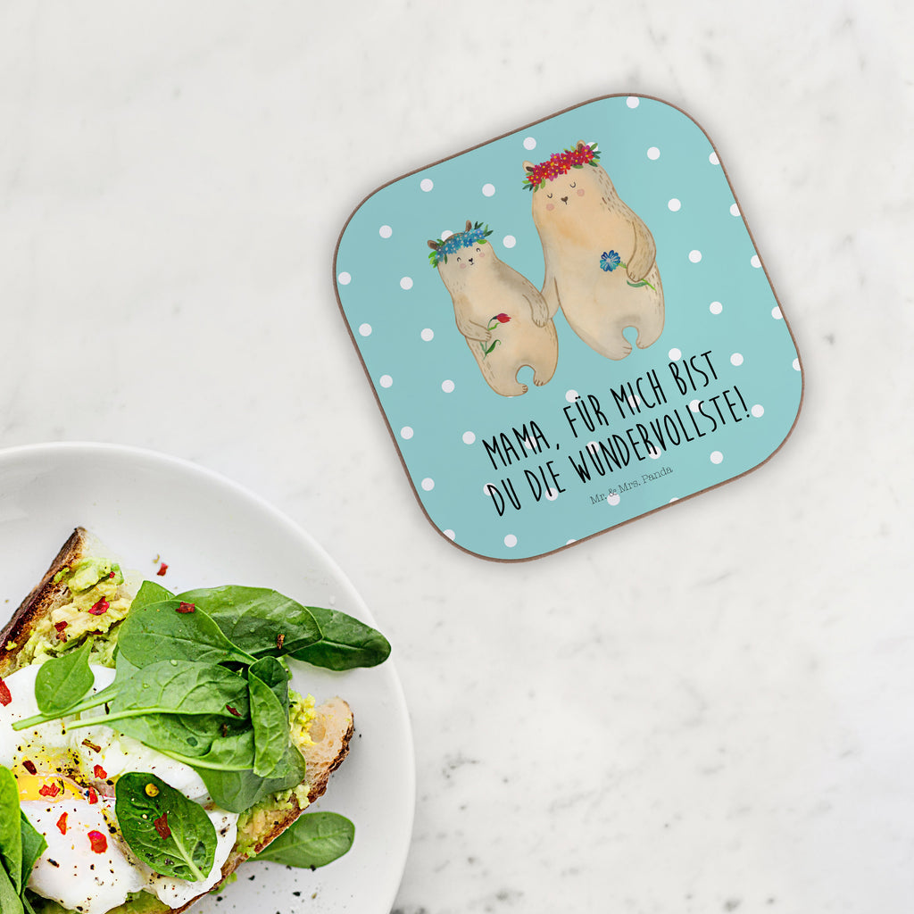 Quadratische Untersetzer Bären mit Blumenkranz Bierdeckel, Glasuntersetzer, Untersetzer Gläser, Getränkeuntersetzer, Familie, Vatertag, Muttertag, Bruder, Schwester, Mama, Papa, Oma, Opa, Bär, Bären, Mutter, Mutti, Mami, Lieblingsmensch, Lieblingsmama, beste Mutter, weltbeste Mama, Geschenk Mama. Muttertag, Tochter, Kind, Kinder, Töchter, Family, Vorbild