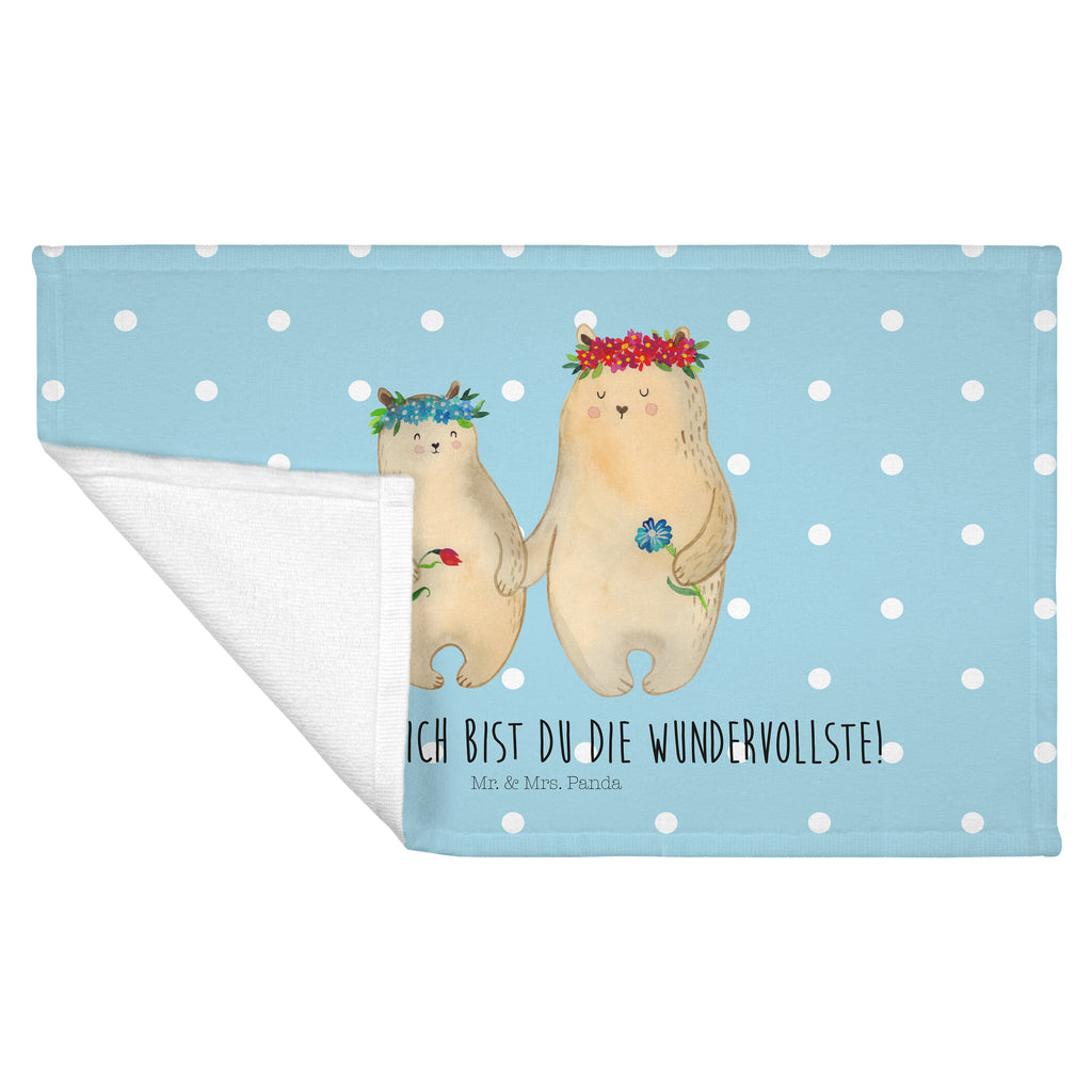 Gäste Handtuch Bären mit Blumenkranz Gästetuch, Reisehandtuch, Sport Handtuch, Frottier, Kinder Handtuch, Familie, Vatertag, Muttertag, Bruder, Schwester, Mama, Papa, Oma, Opa, Bär, Bären, Mutter, Mutti, Mami, Lieblingsmensch, Lieblingsmama, beste Mutter, weltbeste Mama, Geschenk Mama. Muttertag, Tochter, Kind, Kinder, Töchter, Family, Vorbild