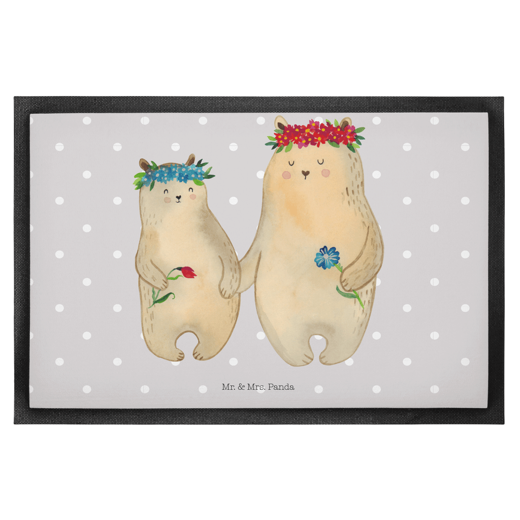 Fußmatte Bären mit Blumenkranz Bär, Bären, Mama, Mutter, Mutti, Mami, Lieblingsmensch, Lieblingsmama, beste Mutter, weltbeste Mama, Geschenk Mama. Muttertag, Tochter, Kind, Kinder, Töchter, Familie, Family, Vorbild Türvorleger, Schmutzmatte, Fußabtreter, Matte, Schmutzfänger, Fußabstreifer, Schmutzfangmatte, Türmatte, Motivfußmatte,  Haustürmatte, Vorleger  Familie, Vatertag, Muttertag, Bruder, Schwester, Mama, Papa, Oma, Opa
