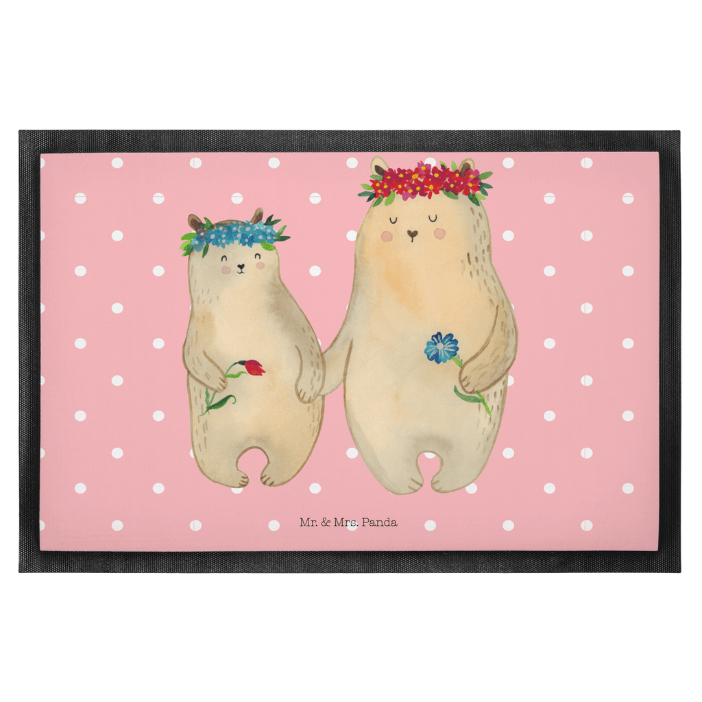 Fußmatte Bären mit Blumenkranz Bär, Bären, Mama, Mutter, Mutti, Mami, Lieblingsmensch, Lieblingsmama, beste Mutter, weltbeste Mama, Geschenk Mama. Muttertag, Tochter, Kind, Kinder, Töchter, Familie, Family, Vorbild Türvorleger, Schmutzmatte, Fußabtreter, Matte, Schmutzfänger, Fußabstreifer, Schmutzfangmatte, Türmatte, Motivfußmatte,  Haustürmatte, Vorleger  Familie, Vatertag, Muttertag, Bruder, Schwester, Mama, Papa, Oma, Opa
