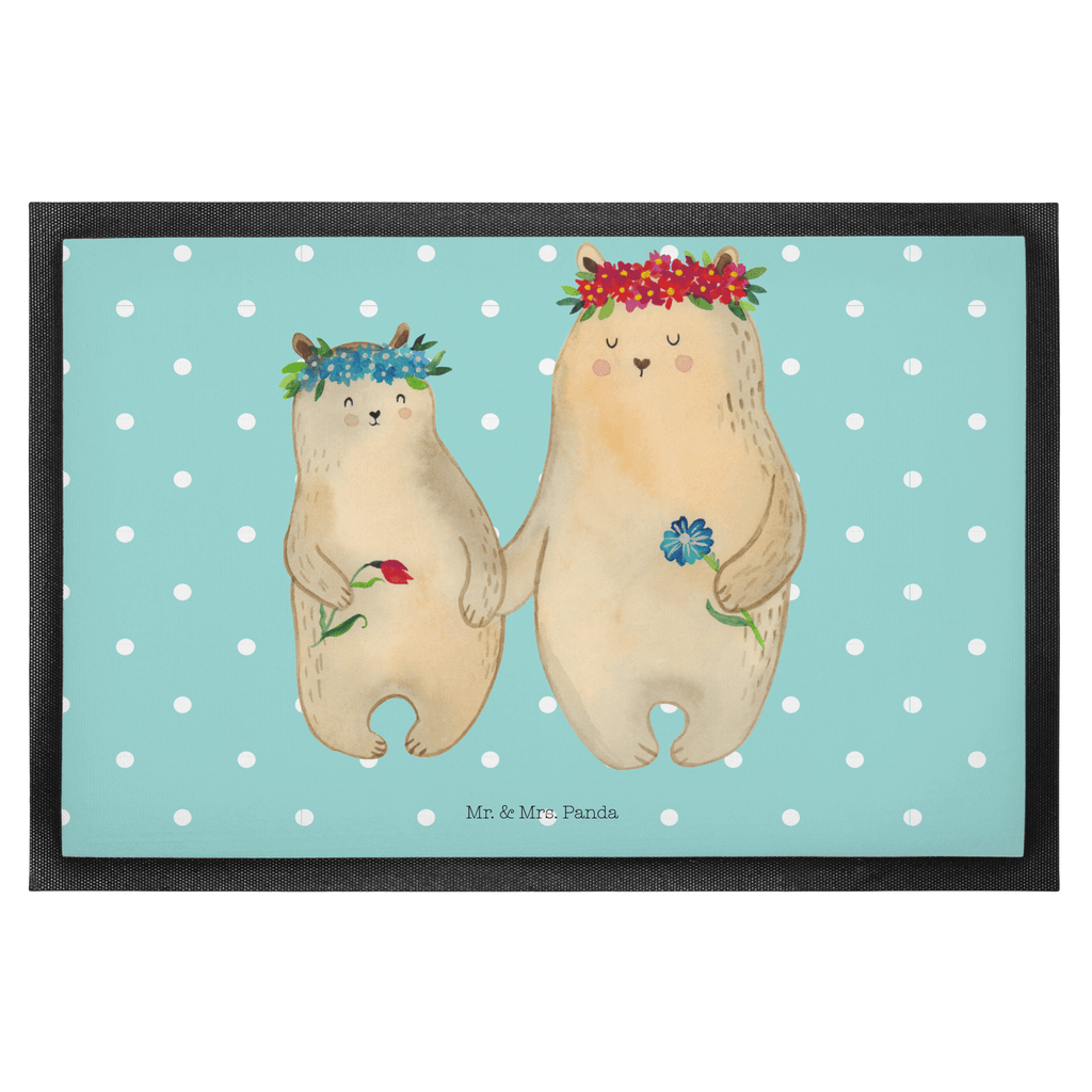 Fußmatte Bären mit Blumenkranz Bär, Bären, Mama, Mutter, Mutti, Mami, Lieblingsmensch, Lieblingsmama, beste Mutter, weltbeste Mama, Geschenk Mama. Muttertag, Tochter, Kind, Kinder, Töchter, Familie, Family, Vorbild Türvorleger, Schmutzmatte, Fußabtreter, Matte, Schmutzfänger, Fußabstreifer, Schmutzfangmatte, Türmatte, Motivfußmatte,  Haustürmatte, Vorleger  Familie, Vatertag, Muttertag, Bruder, Schwester, Mama, Papa, Oma, Opa