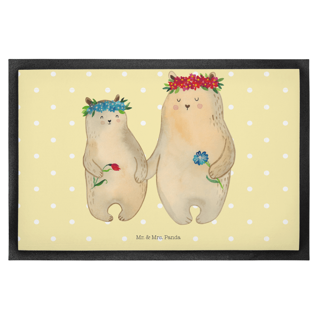 Fußmatte Bären mit Blumenkranz Bär, Bären, Mama, Mutter, Mutti, Mami, Lieblingsmensch, Lieblingsmama, beste Mutter, weltbeste Mama, Geschenk Mama. Muttertag, Tochter, Kind, Kinder, Töchter, Familie, Family, Vorbild Türvorleger, Schmutzmatte, Fußabtreter, Matte, Schmutzfänger, Fußabstreifer, Schmutzfangmatte, Türmatte, Motivfußmatte,  Haustürmatte, Vorleger  Familie, Vatertag, Muttertag, Bruder, Schwester, Mama, Papa, Oma, Opa