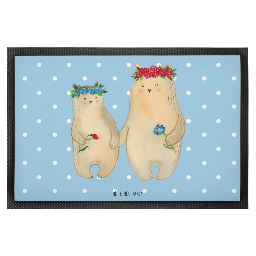 Fußmatte Bären mit Blumenkranz Bär, Bären, Mama, Mutter, Mutti, Mami, Lieblingsmensch, Lieblingsmama, beste Mutter, weltbeste Mama, Geschenk Mama. Muttertag, Tochter, Kind, Kinder, Töchter, Familie, Family, Vorbild Türvorleger, Schmutzmatte, Fußabtreter, Matte, Schmutzfänger, Fußabstreifer, Schmutzfangmatte, Türmatte, Motivfußmatte,  Haustürmatte, Vorleger  Familie, Vatertag, Muttertag, Bruder, Schwester, Mama, Papa, Oma, Opa