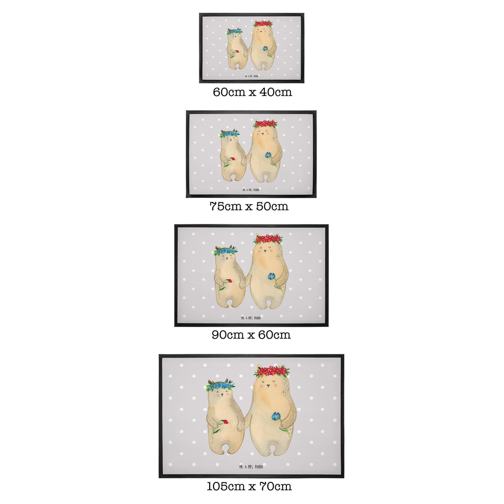 Fußmatte Bären mit Blumenkranz Bär, Bären, Mama, Mutter, Mutti, Mami, Lieblingsmensch, Lieblingsmama, beste Mutter, weltbeste Mama, Geschenk Mama. Muttertag, Tochter, Kind, Kinder, Töchter, Familie, Family, Vorbild Türvorleger, Schmutzmatte, Fußabtreter, Matte, Schmutzfänger, Fußabstreifer, Schmutzfangmatte, Türmatte, Motivfußmatte,  Haustürmatte, Vorleger  Familie, Vatertag, Muttertag, Bruder, Schwester, Mama, Papa, Oma, Opa