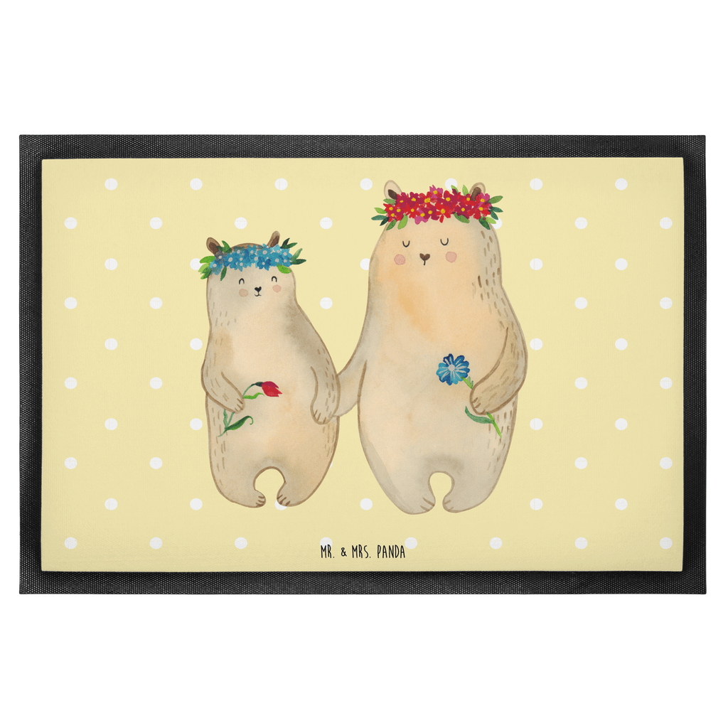 Fußmatte Bären mit Blumenkranz Bär, Bären, Mama, Mutter, Mutti, Mami, Lieblingsmensch, Lieblingsmama, beste Mutter, weltbeste Mama, Geschenk Mama. Muttertag, Tochter, Kind, Kinder, Töchter, Familie, Family, Vorbild Türvorleger, Schmutzmatte, Fußabtreter, Matte, Schmutzfänger, Fußabstreifer, Schmutzfangmatte, Türmatte, Motivfußmatte,  Haustürmatte, Vorleger  Familie, Vatertag, Muttertag, Bruder, Schwester, Mama, Papa, Oma, Opa