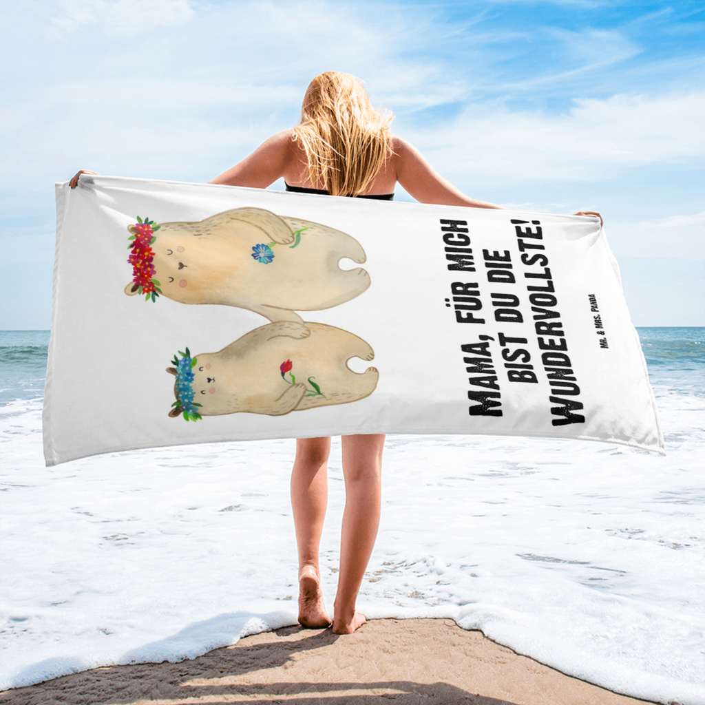 XL Badehandtuch Bären mit Blumenkranz Handtuch, Badetuch, Duschtuch, Strandtuch, Saunatuch, Familie, Vatertag, Muttertag, Bruder, Schwester, Mama, Papa, Oma, Opa, Bär, Bären, Mutter, Mutti, Mami, Lieblingsmensch, Lieblingsmama, beste Mutter, weltbeste Mama, Geschenk Mama. Muttertag, Tochter, Kind, Kinder, Töchter, Family, Vorbild