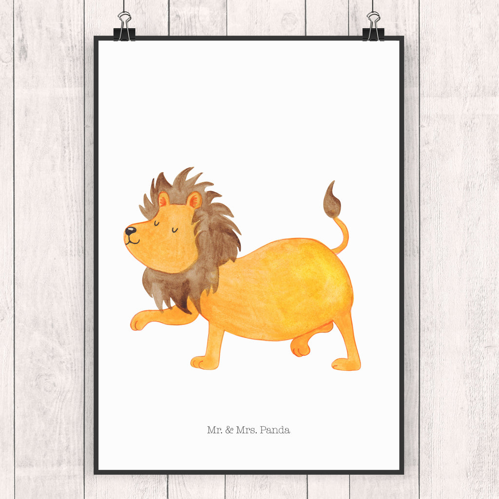 Poster Sternzeichen Löwe Poster, Wandposter, Bild, Wanddeko, Küchenposter, Kinderposter, Wanddeko Bild, Raumdekoration, Wanddekoration, Handgemaltes Poster, Mr. & Mrs. Panda Poster, Designposter, Kunstdruck, Posterdruck, Tierkreiszeichen, Sternzeichen, Horoskop, Astrologie, Aszendent, Löwe Geschenk, Löwe Sternzeichen, Geschenk Juli, Geburtstag Juli, Geschenk August, Geburtstag August, König der Tiere