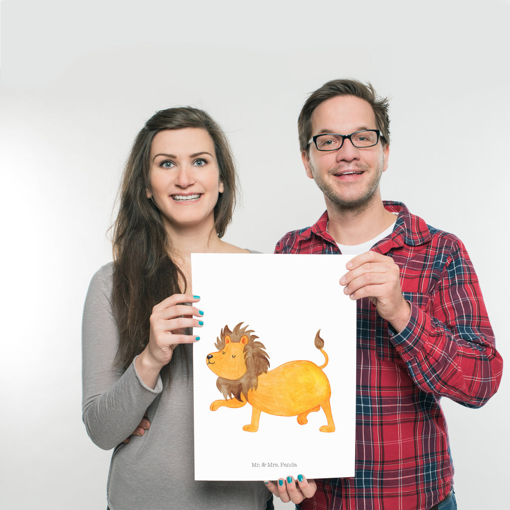 Poster Sternzeichen Löwe Poster, Wandposter, Bild, Wanddeko, Küchenposter, Kinderposter, Wanddeko Bild, Raumdekoration, Wanddekoration, Handgemaltes Poster, Mr. & Mrs. Panda Poster, Designposter, Kunstdruck, Posterdruck, Tierkreiszeichen, Sternzeichen, Horoskop, Astrologie, Aszendent, Löwe Geschenk, Löwe Sternzeichen, Geschenk Juli, Geburtstag Juli, Geschenk August, Geburtstag August, König der Tiere